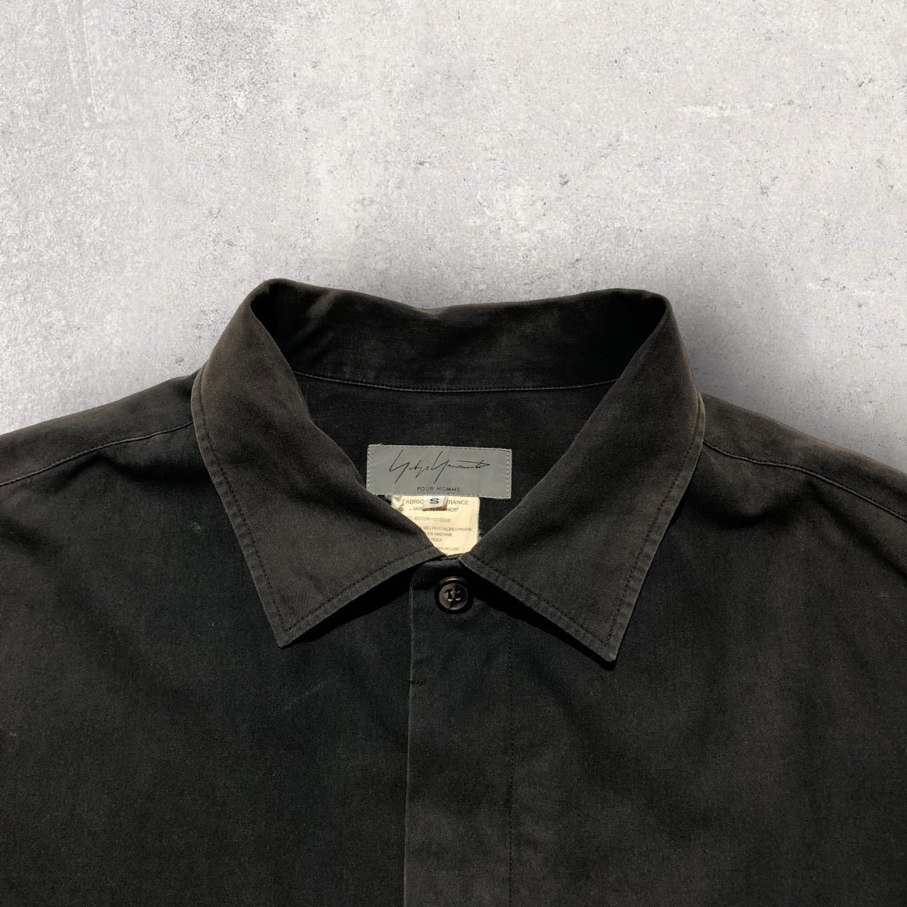 YOHJI YAMAMOTO POUR HOMME(ヨウジヤマモトプールオム) 90'sダブルポケットオープンカラーシャツ S ブラック