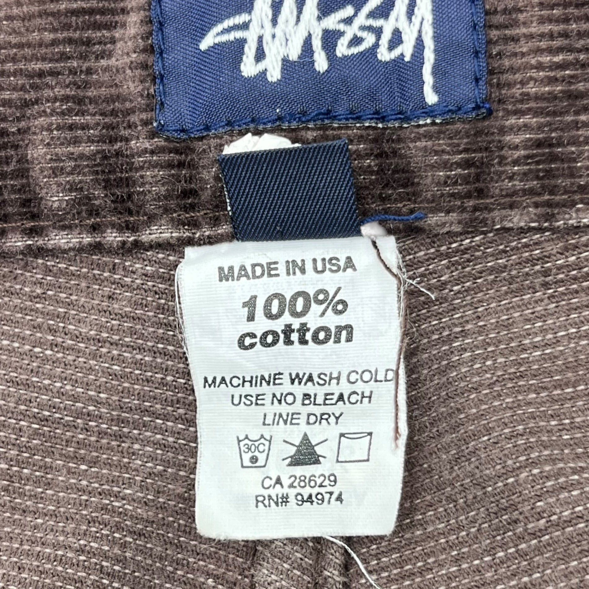STUSSY(ステューシー) 90's ~ 00's USA made Corduroy straight pants コーデュロイ ストレート パンツ 30 ブラウン 紺タグ 90年代~ OLD