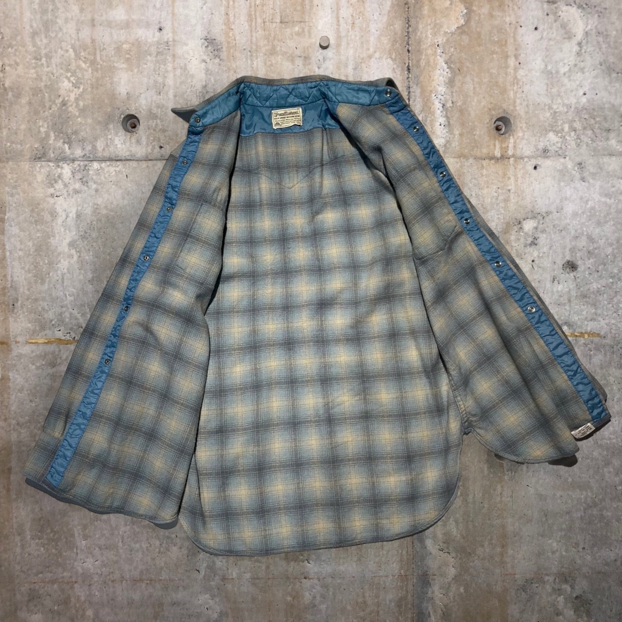 PENDLETON(ペンドルトン) 70'sウールチェックシャツ L ブルー