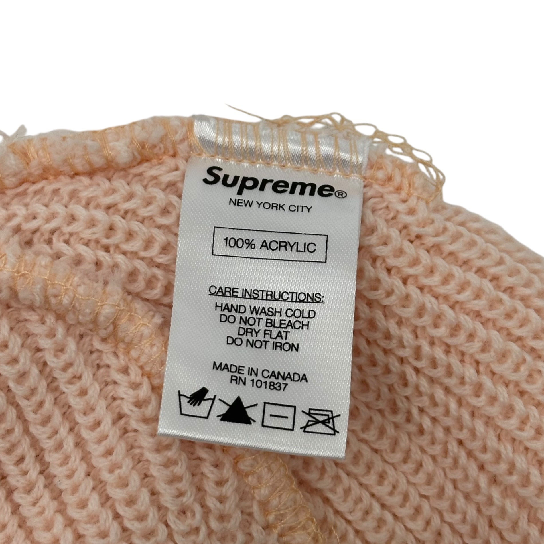 SUPREME(シュプリーム) Loose Gauge Beanie ルーズ ゲージ ビーニー ライトピンク ニット帽 ロゴ