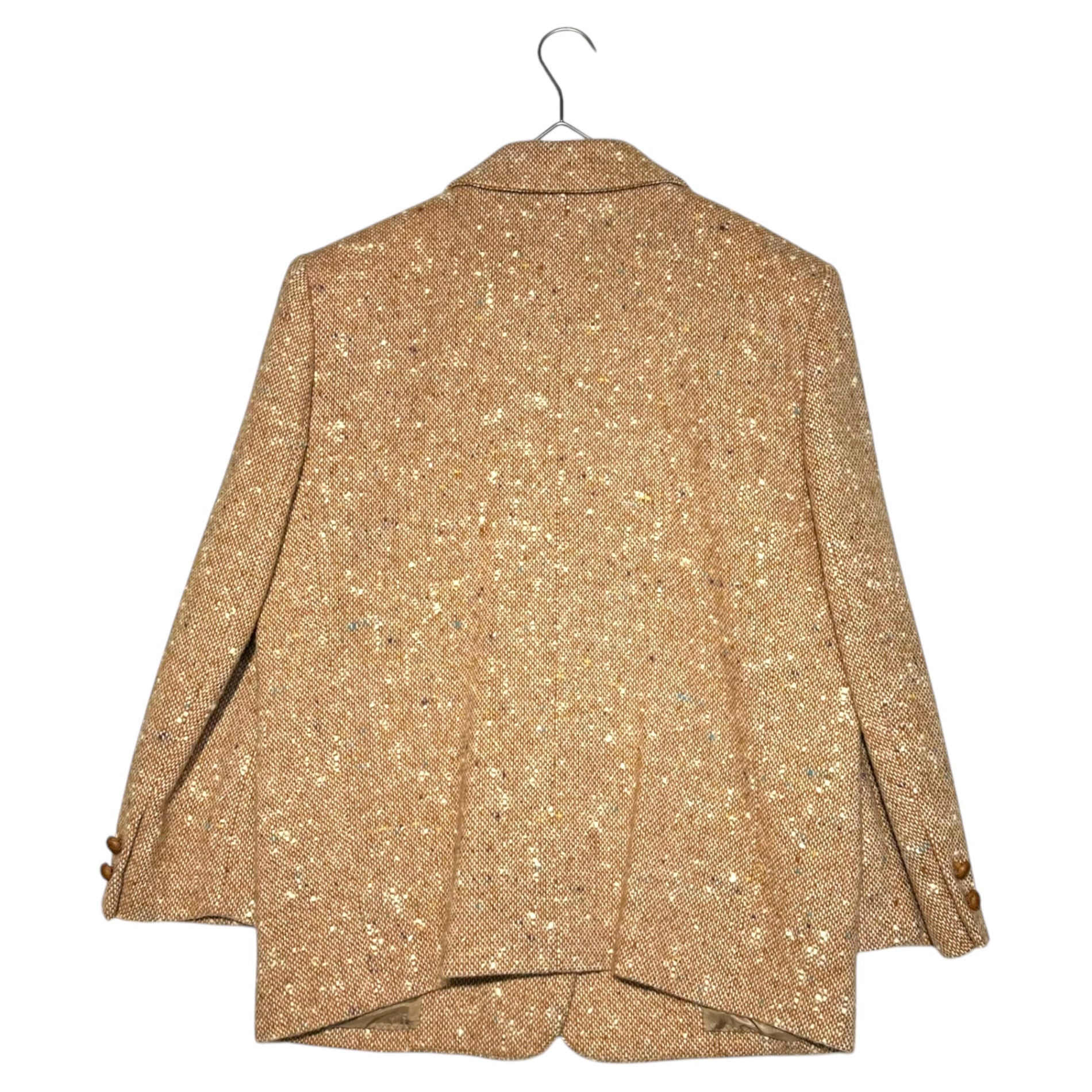 i.s. ISSEY MIYAKE(アイエス イッセイミヤケ) 91's Archive Wool Tweed Walnut Button Jacket 1991年 アーカイブ ウール ツイード クルミボタン ジャケット 90年代 IS14-FD027 M(メンズXS程度) ブラウン 稀少品