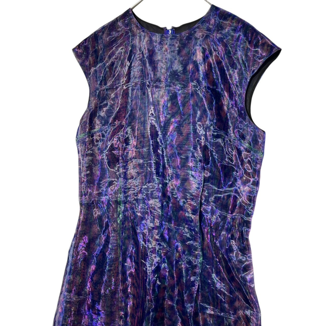 MAISON MARGIELA(メゾンマルジェラ) 18AW MIDI Allover sheer dress 総柄 シアー ノースリーブ ワンピース S29CT0828 42(XL程度) パープル