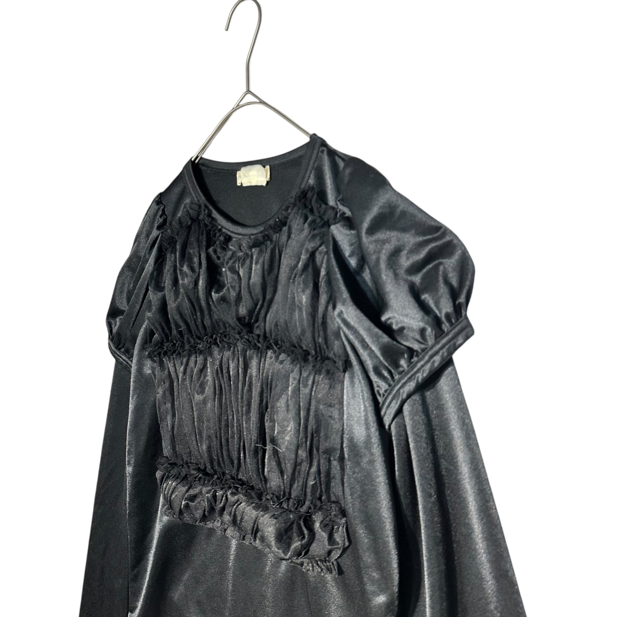 COMME des GARCONS(コムデギャルソン) 06AW Front Tulle Layered Type Poly Cut and Sewn フロント チュール レイヤードタイプ ポリ カットソー GR-T031 S ブラック AD2006