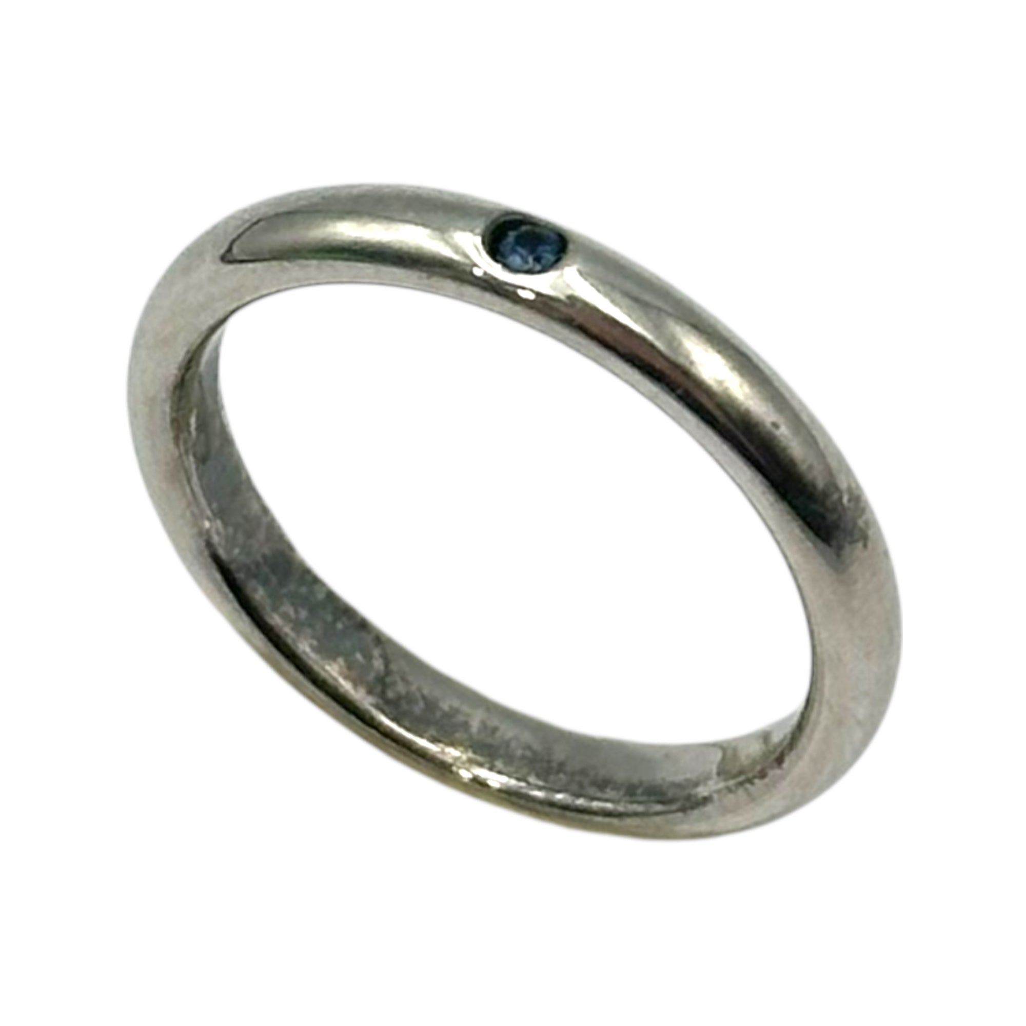 TIFFANY & CO.(ティファニー) Sapphire Stacking Band Ring サファイア スタッキング バンド リング 12号 シルバー×ブルー