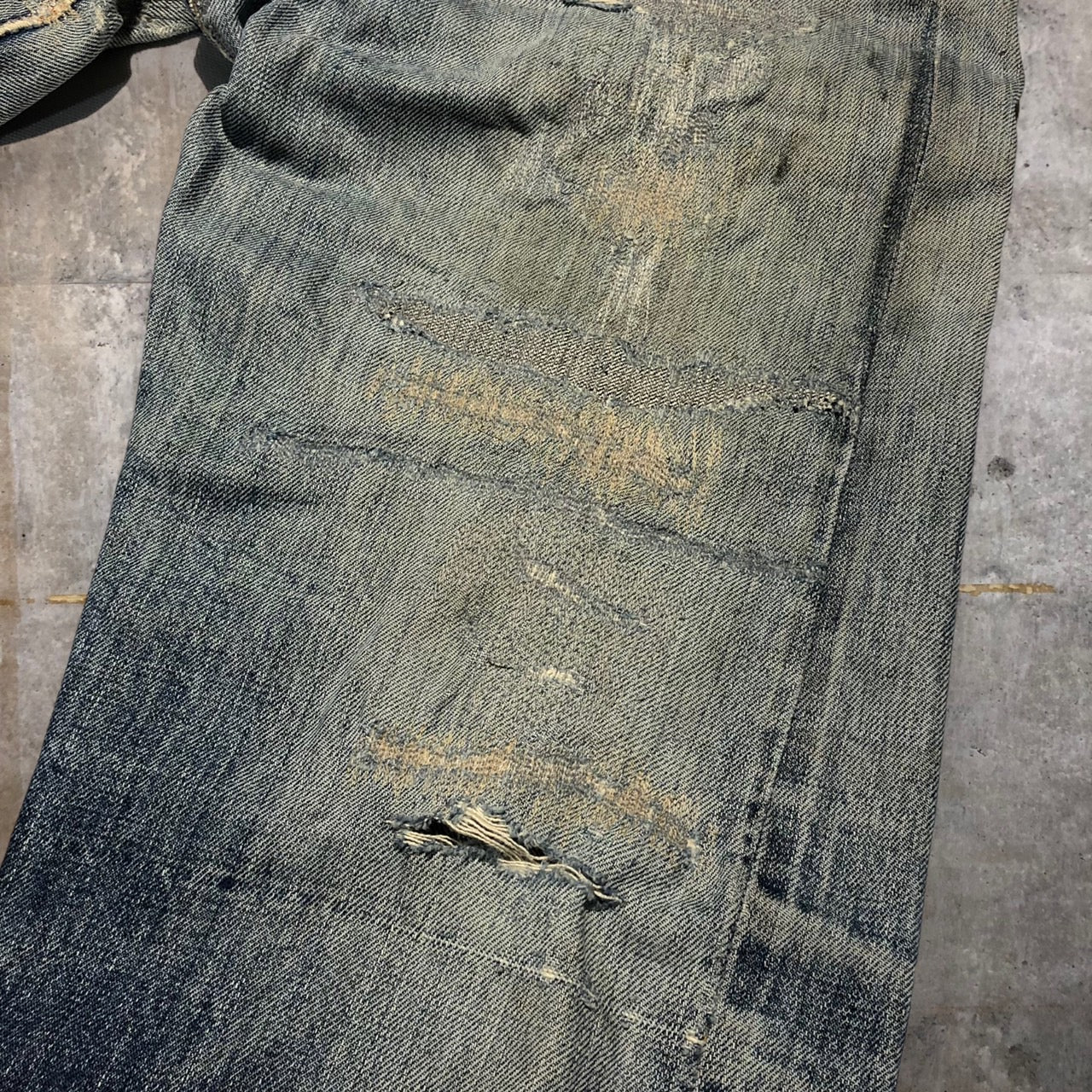 Levi's(リーバイス) 501 66前期クラッシュリペア加工デニムパンツ 表記なし(W29~30程度) ブルー