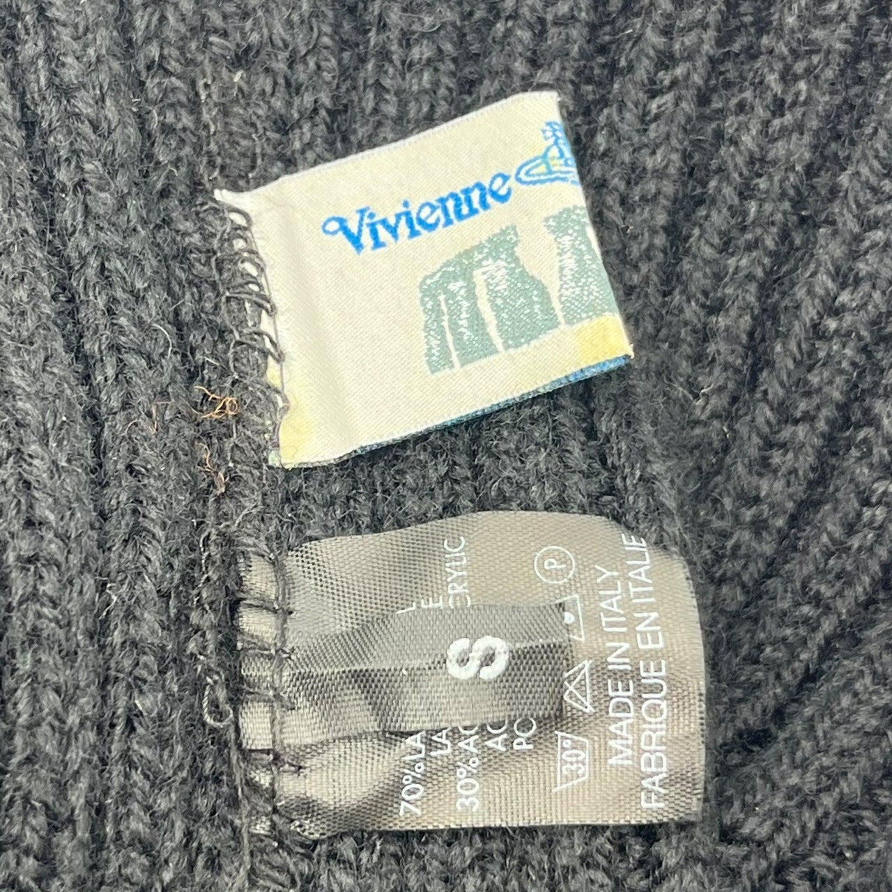 Vivienne Westwood MAN(ヴィヴィアンウエストウッドマン) Orb logo beanie オーブ ロゴ 刺繍 ニット帽 S ブラック