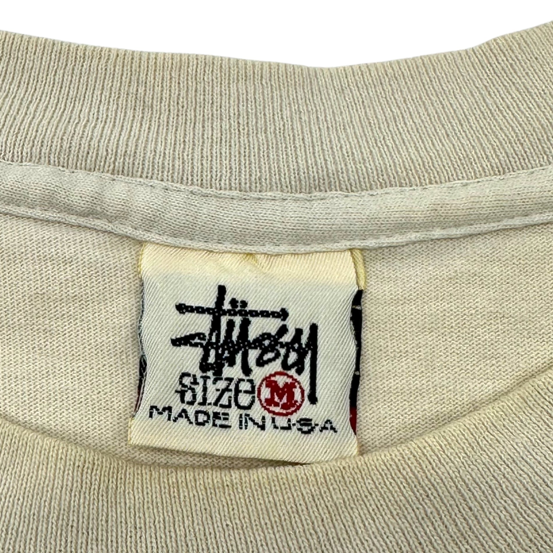 STUSSY(ステューシー) 90's S Logo Crown Print Vintage T-Shirt Sロゴ クラウン プリント ヴィンテージ Tシャツ M ベージュ 白タグ 90年代 半袖 王冠