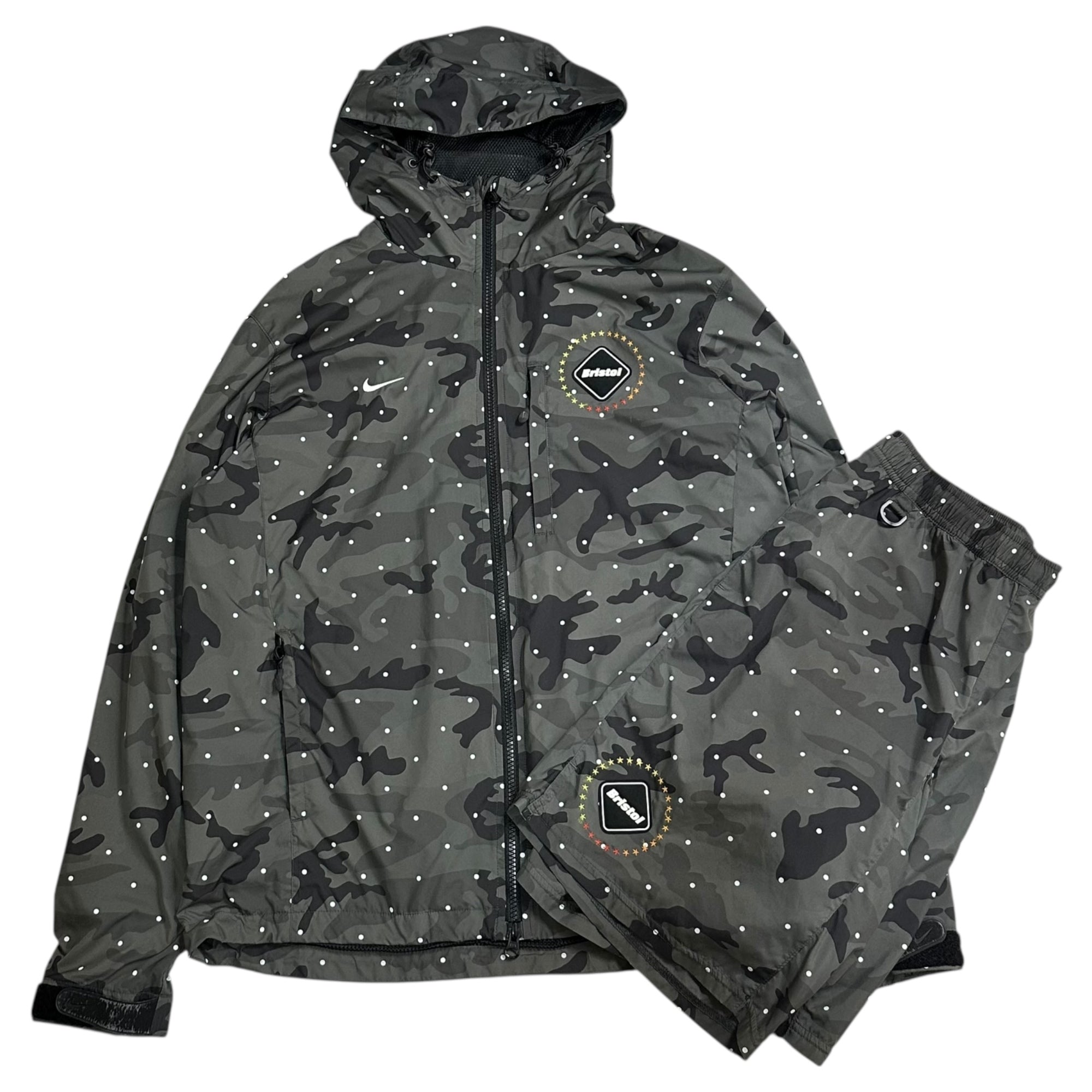 F.C.Real Bristol FCRB(エフシーレアルブリストル) CAMOUFLAGE TRAINING SET UP カモフラージュ トレーニング セットアップ 577341-013 M グレー×ブラック