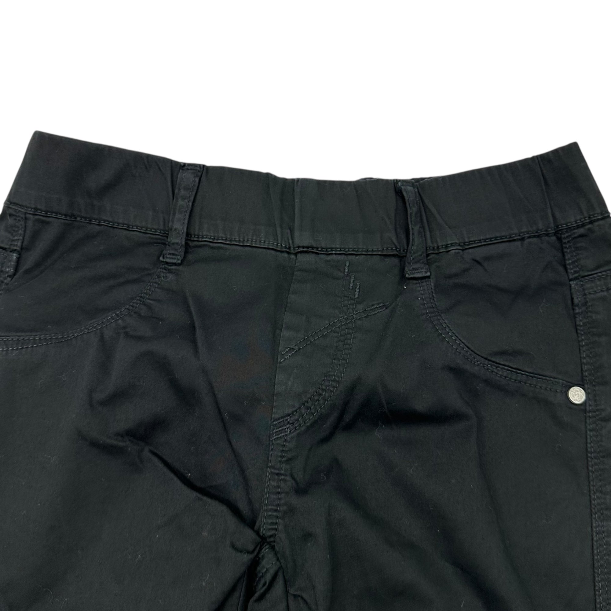 MARITHE FRANCOIS GIRBAUD(マリテフランソワジルボー) 00's Line Hem Print Cotton Stretch Skinny Pants 裾 ライン プリント コットン ストレッチ スキニー パンツ F5-2724 SS ブラック Y2K