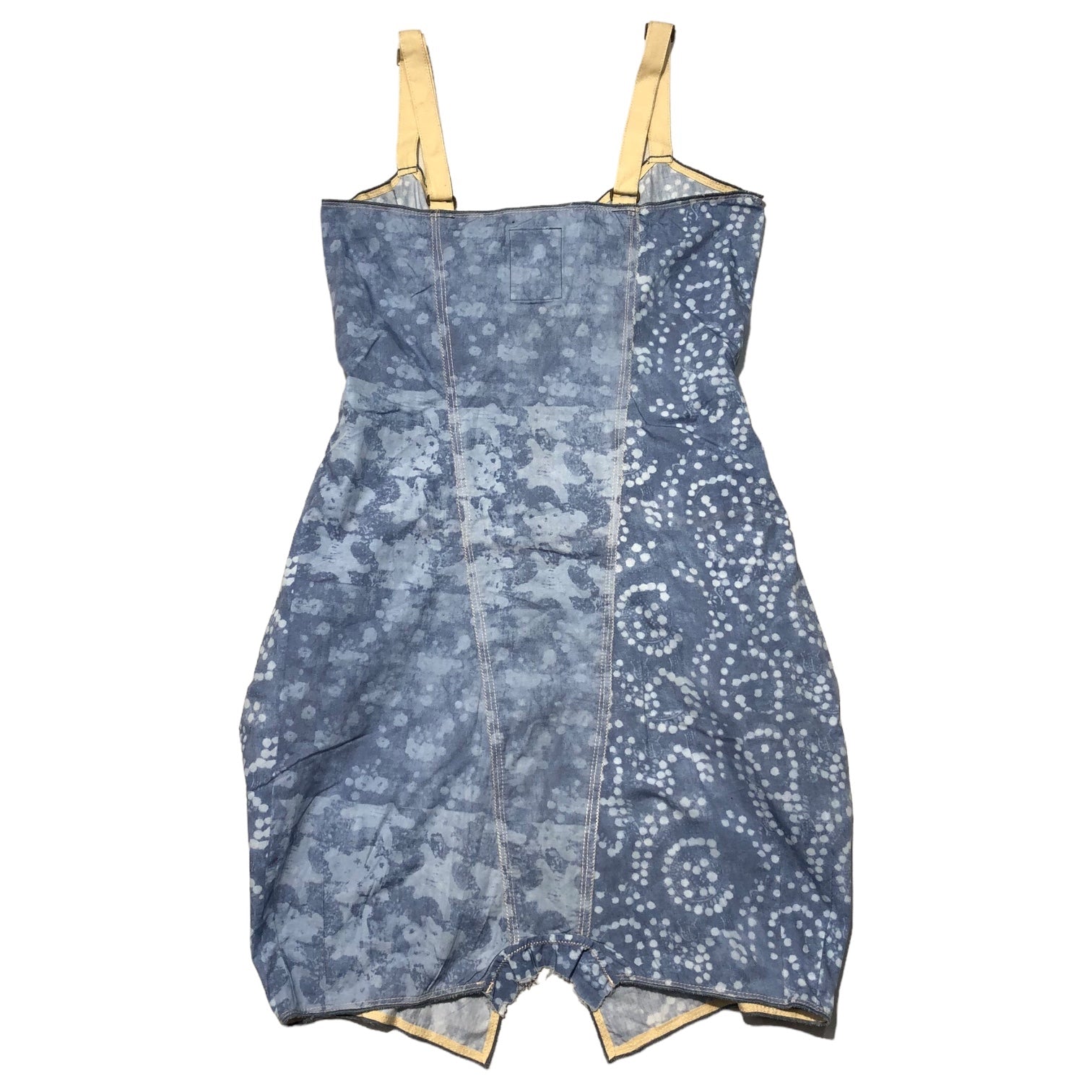 MARITHE FRANCOIS GIRBAUD(マリテフランソワジルボー) 00's Balloon zip cami dress バルーン ジップ キャミソール ワンピース F6-3024 M ブルー Y2K ギミック 総柄