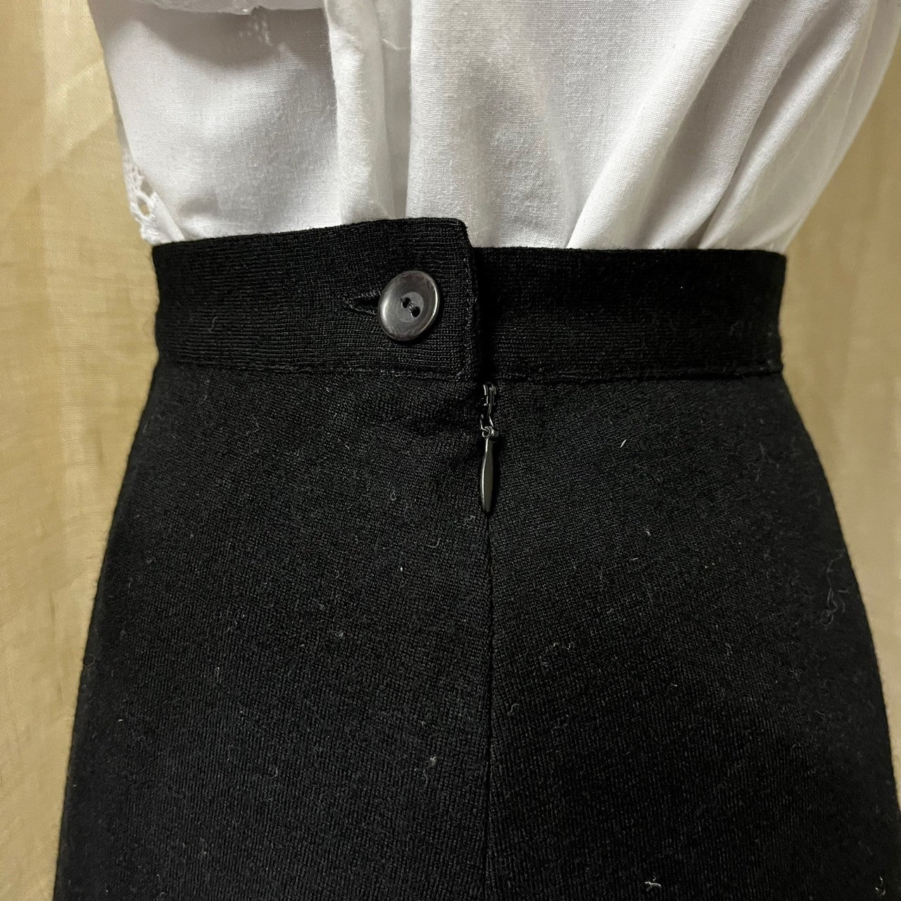 Euro Vintage(ヨーロッパヴィンテージ) Peek_60's~ slit flare wool skirt/スリットフレアウールスカート 38(Mサイズ程度) ブラック