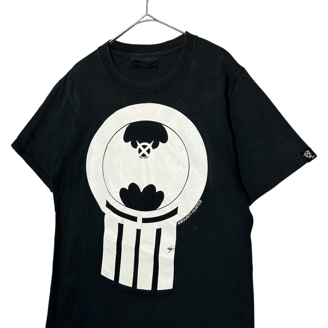 BOUNTY HUNTER(バウンティーハンター) skull family crest Tee スカル 家紋Tシャツ 印字消え(S程度) ブラック×ホワイト