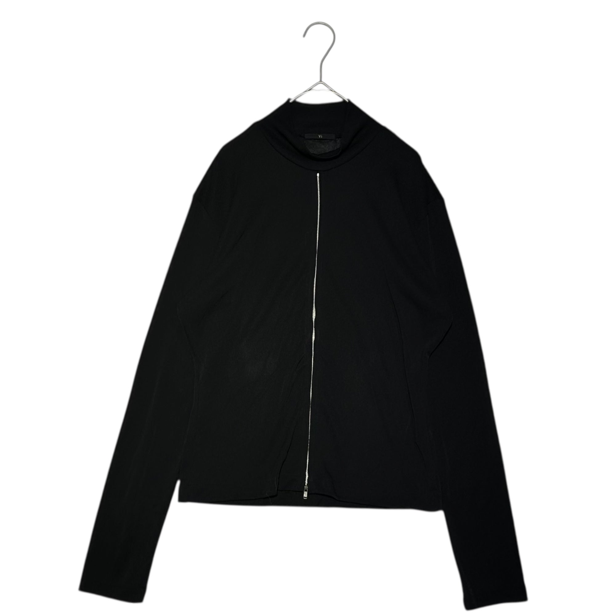 Y's(ワイズ) Center Zip Pullover Sheer Top センター ジップ プルオーバー シアー トップ YL-T64-906 表記無(M程度) ブラック カットソー モックネック