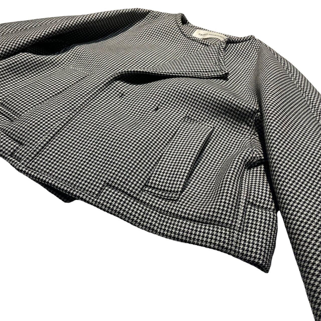 TARO HORIUCHI(タロウホリウチ) 千鳥柄ウールボンディングショート丈ブルゾン 1704-JK03-907 FREE ブラック