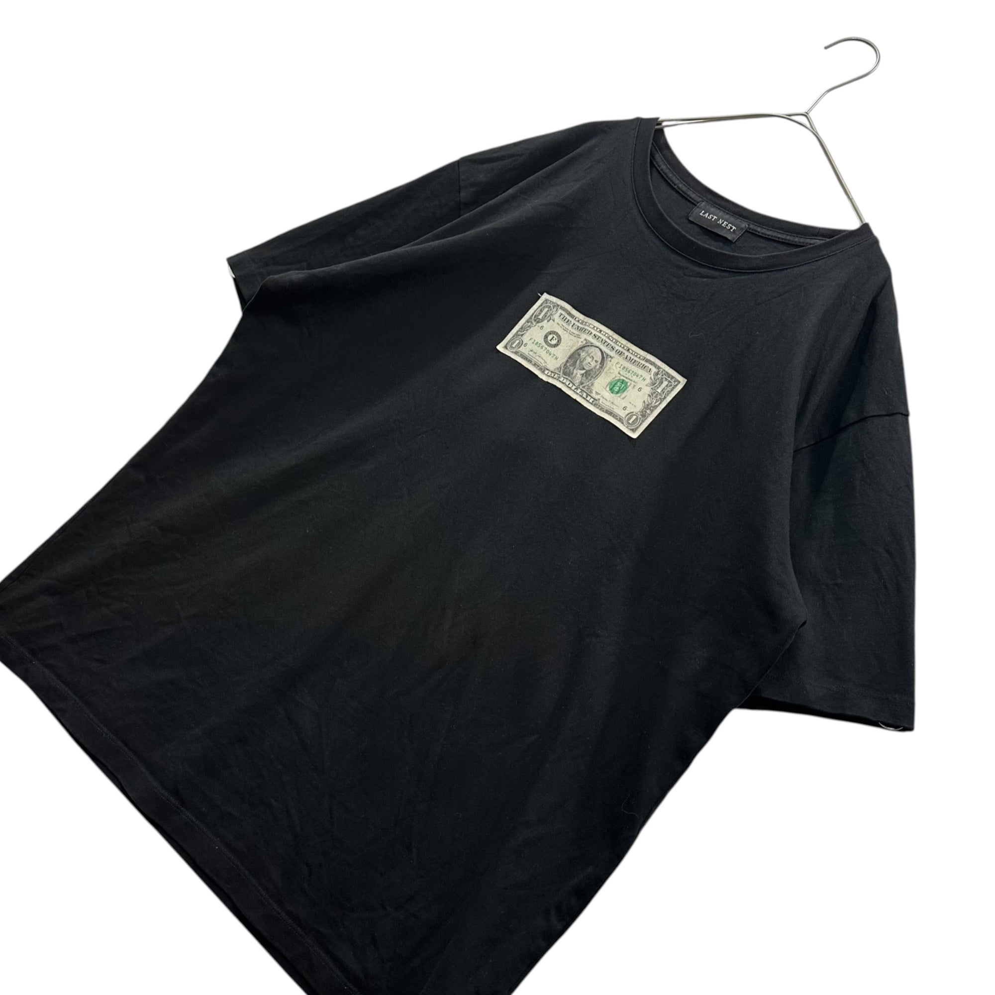LAST NEST(ラストネスト) 25SS One Dollar T-Shirts/ Black 1ドル プリント Tシャツ XL ブラック