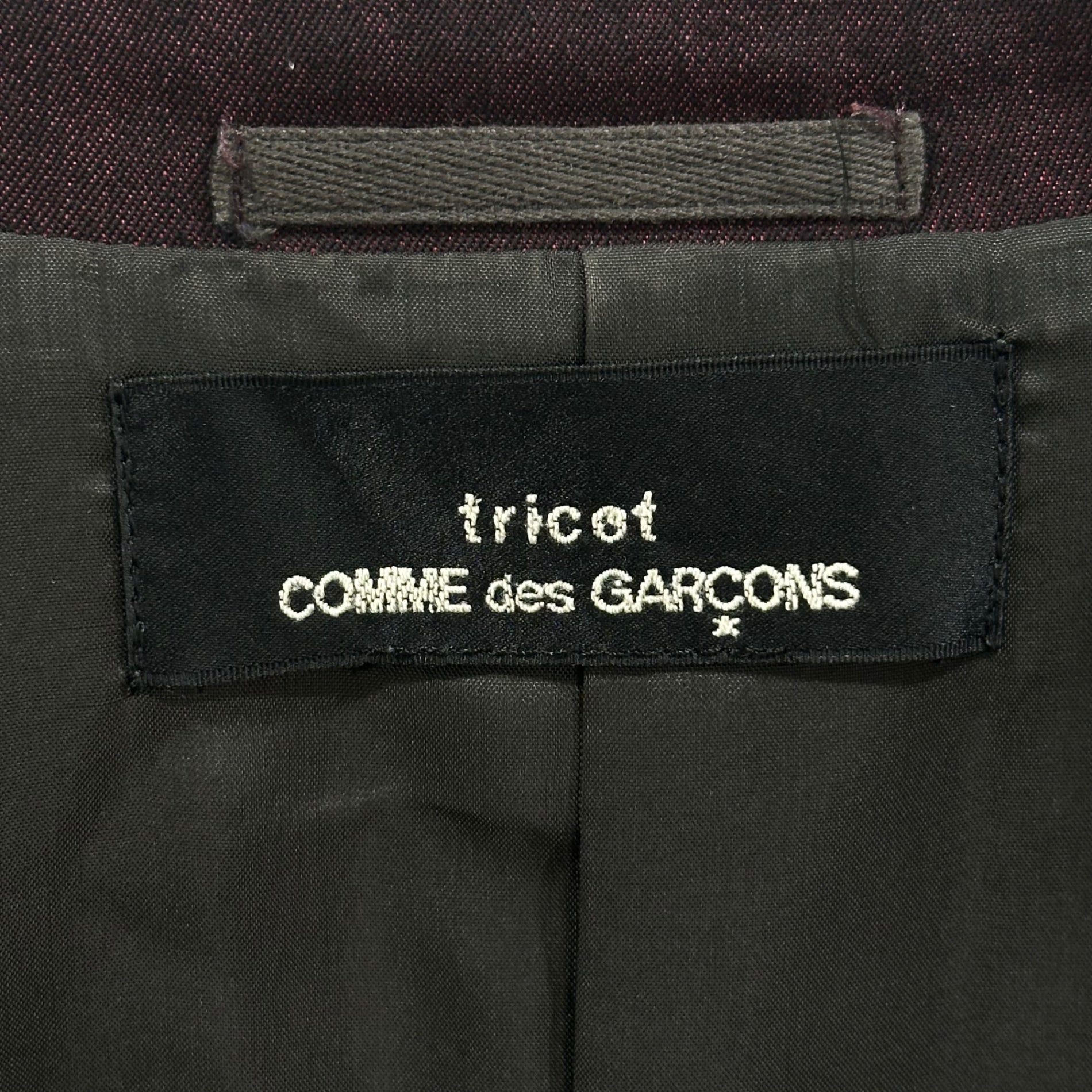 tricot COMME des GARCONS(トリココムデギャルソン) Short-length double-breasted tailored jacket 短丈 ショート丈 ダブル テーラード ジャケット 表記無(M程度) ボルドー×ブラック