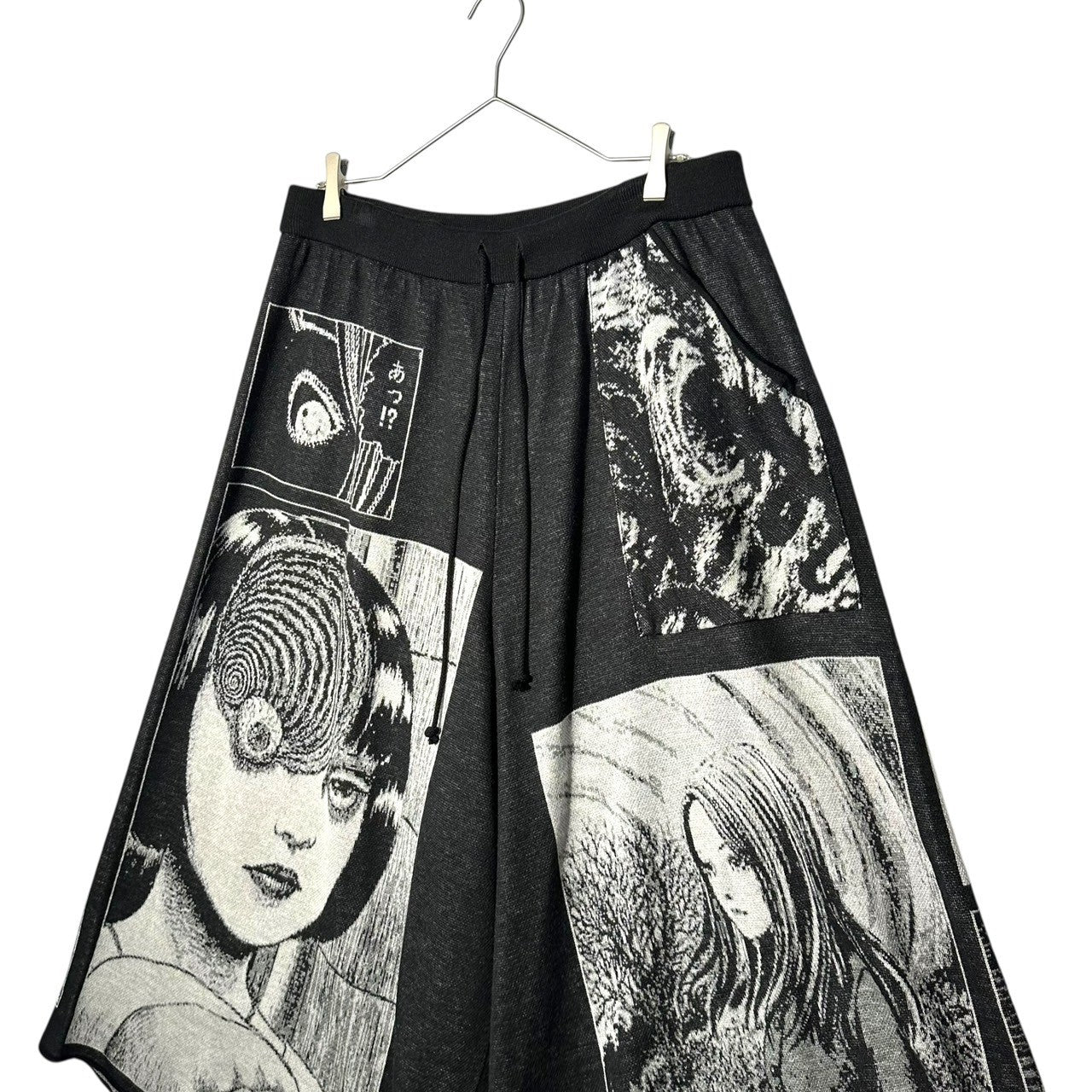S'YTE × Junji ITO(サイト × ジュンジ イトウ) 20AW Tomie Front Back Placement Easy Jersey Jacquard Hakama Pants 富江 フロント バック 配置 イージー ジャガード 袴 パンツ UJ-K41-614 3(L程度) ブラック 伊藤潤二氏デビュー作 富江 名作コラボ