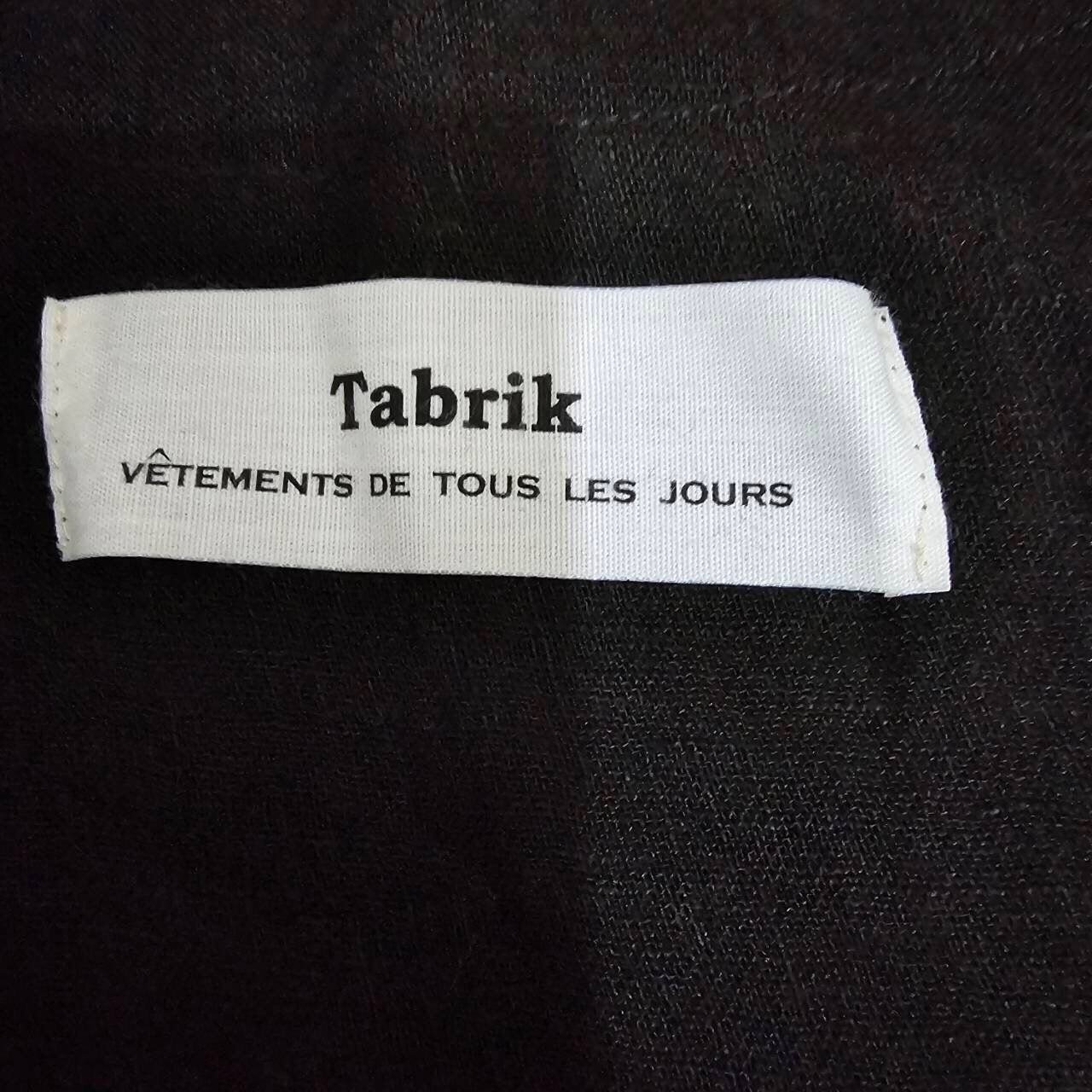 Tabrik(タブリク) フリンジ装飾リネンコットンロングジレ SIZE FREE マスタード×ブラック