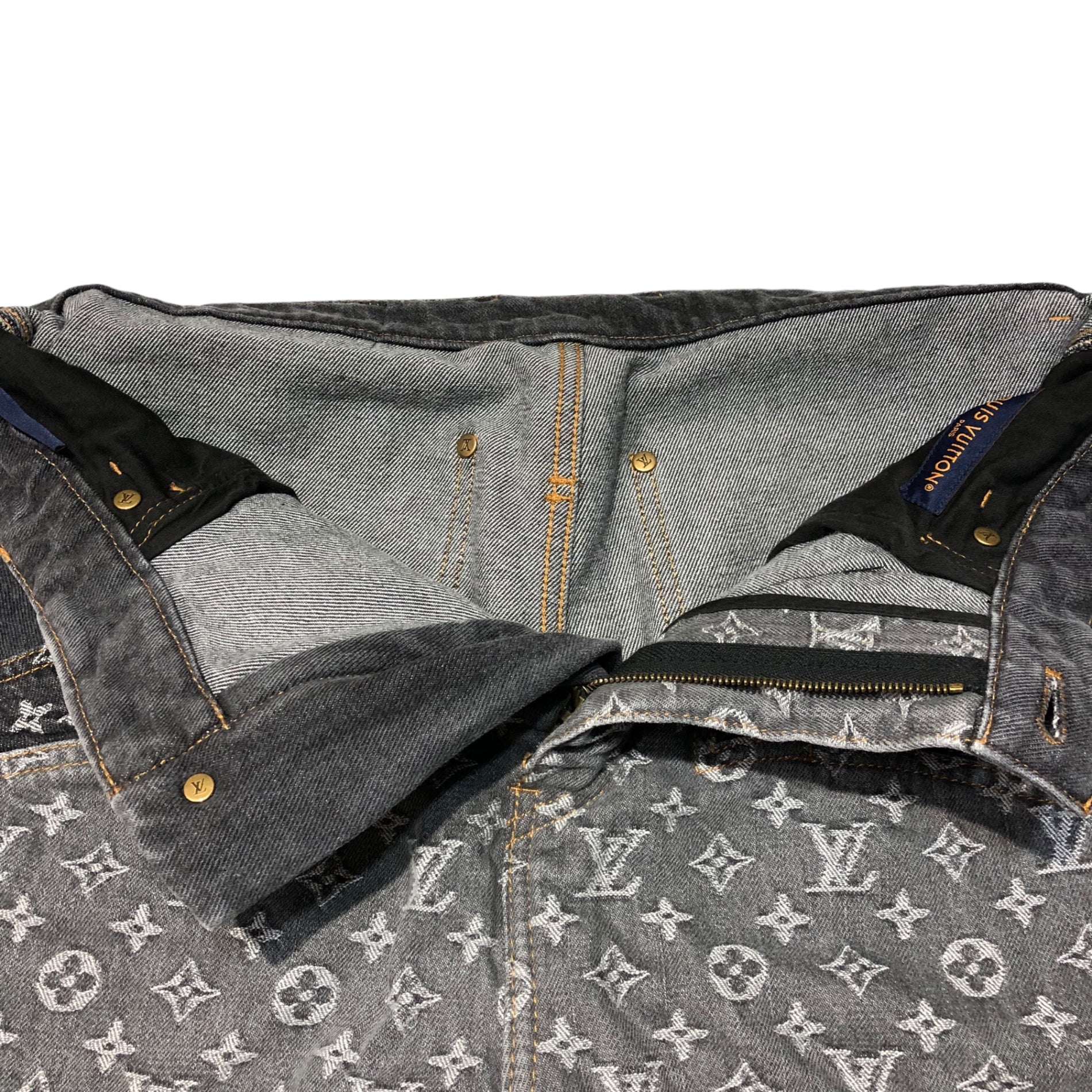 LOUIS VUITTON(ルイヴィトン) 23AW monogram flower denim pants モノグラム フラワー デニムパンツ RM232 Y92 HPD92W 31 ブラック×グレー