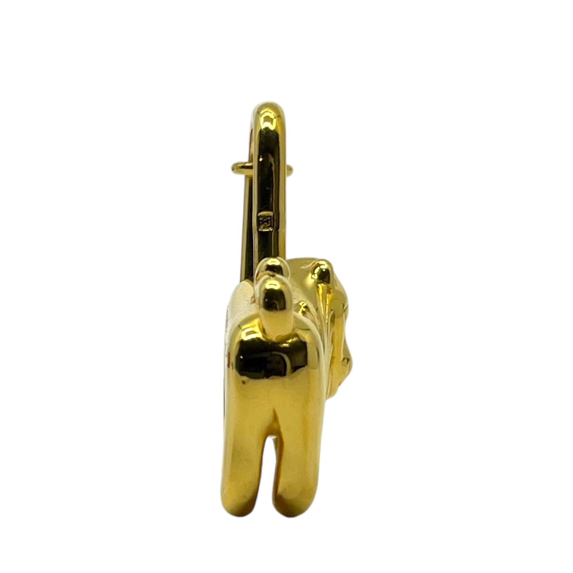 HERMES(エルメス) 1997年限定 lion cadena charm ライオン カデナ チャーム 年間テーマ 「I'Afrique」 アフリカ 百獣の王 ゴールド 箱付 ペンダントトップにも