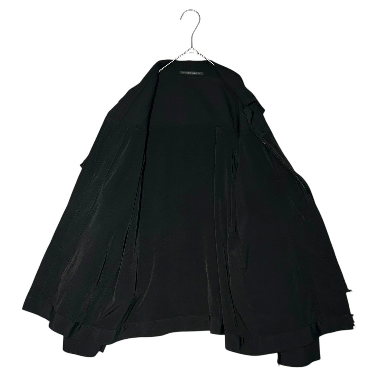 YOHJI YAMAMOTO NOIR(ヨウジヤマモトノアール) Wool gabardine zip-up layered long-sleeved jacket ウール ギャバジン ジップアップ レイヤード 長袖 ジャケット NN-J06-810 2(M程度) ブラック 男性着用可能