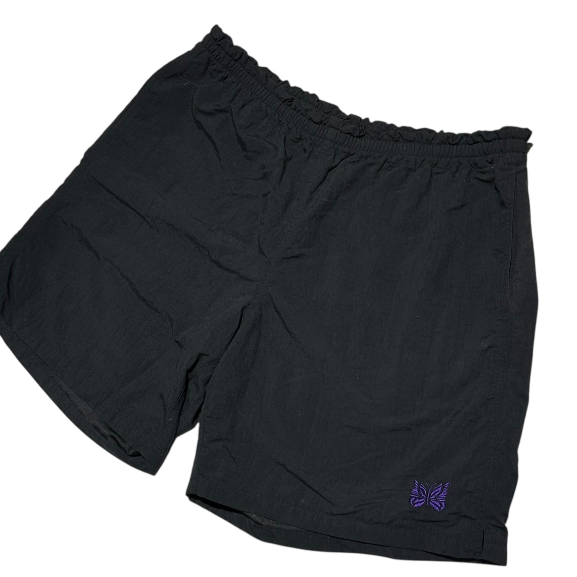 NEEDLES(ニードルズ) 22SS BEAMS Special Edition SWIM SHORTS ビームス別注 スイム ショーツ ハーフ パンツ KP362 XL ブラック パピヨン刺繍