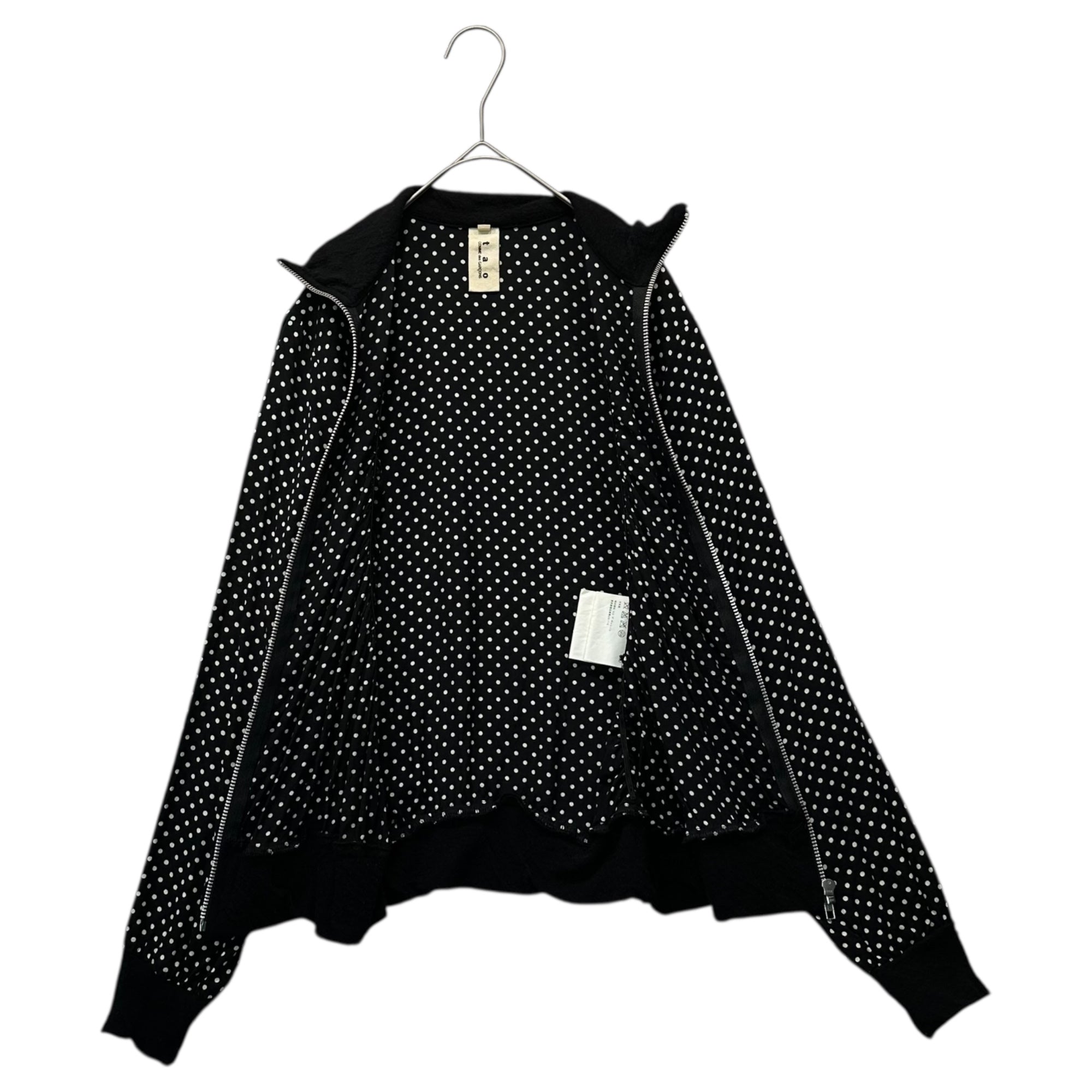 TAO COMME des GARCONS(タオコムデギャルソン) 07AW Polka Dot Zip-Up Rayon Track Jacket ドット ジップアップ レーヨン トラック ジャケット 3T-B010 S ブラック×ホワイト AD2007