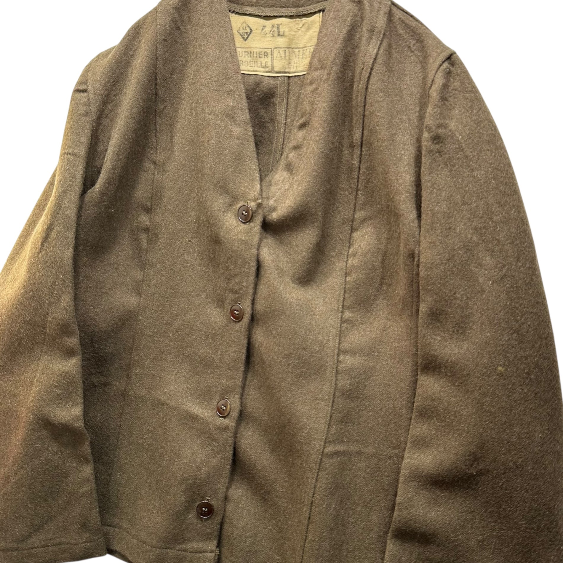 FRENCH MILITARY(フランス軍) 50's Vintage Wool Liner Jacket ヴィンテージ ウール ライナー ジャケット 44L オリーブ 50年代 ヴィンテージ カーディガン