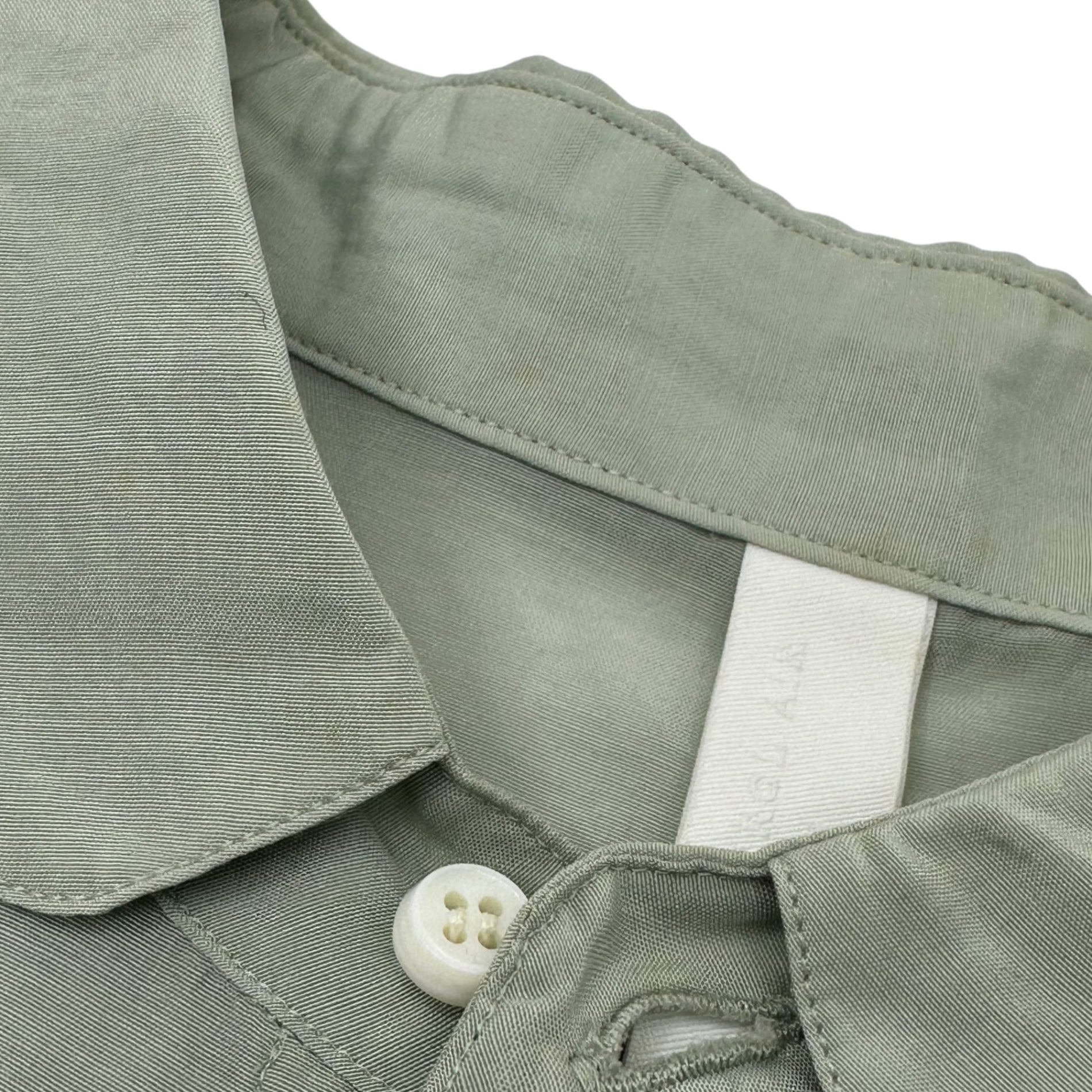 NO CONTROL AIR(ノーコントロールエアー) Cupra Cotton Long Sleeve Shirt Blouse キュプラ コットン 長袖 シャツ ブラウス S12-S61 38(M程度) ミントグリーン タグ付き