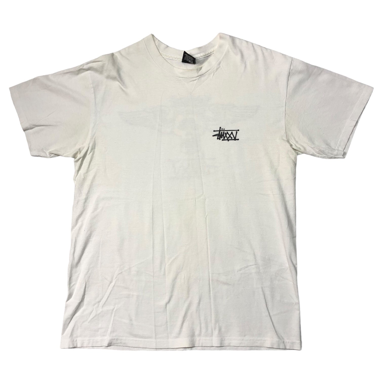 STUSSY(ステューシー) 00's crown skull Tシャツ 王冠 スカル SIZE M ホワイト×ブラック OLD STUSSY