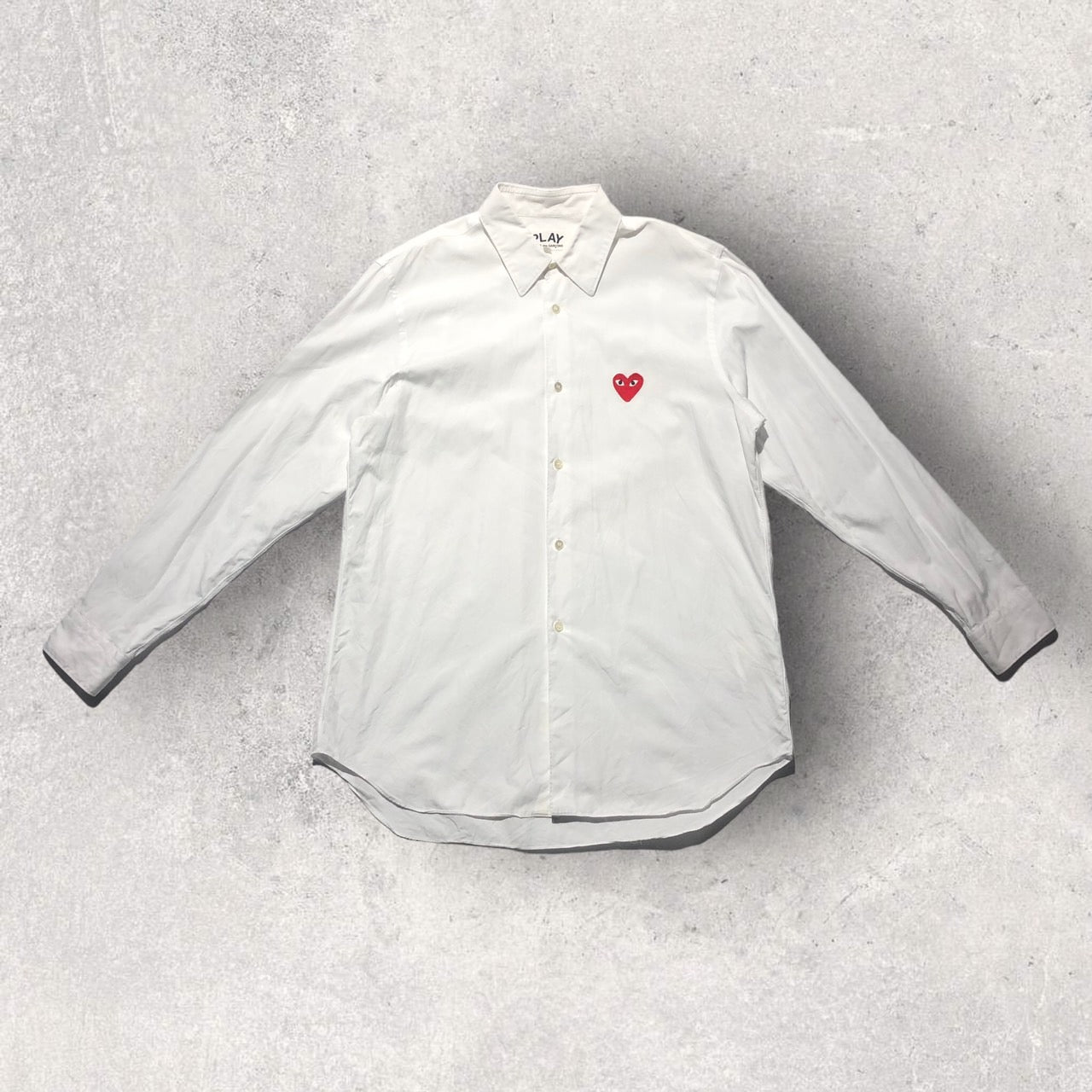 PLAY COMME des GARCONS(プレイコムデギャルソン) オーバーサイズハートロゴシャツ AZ-B002 M ホワイト AD2007