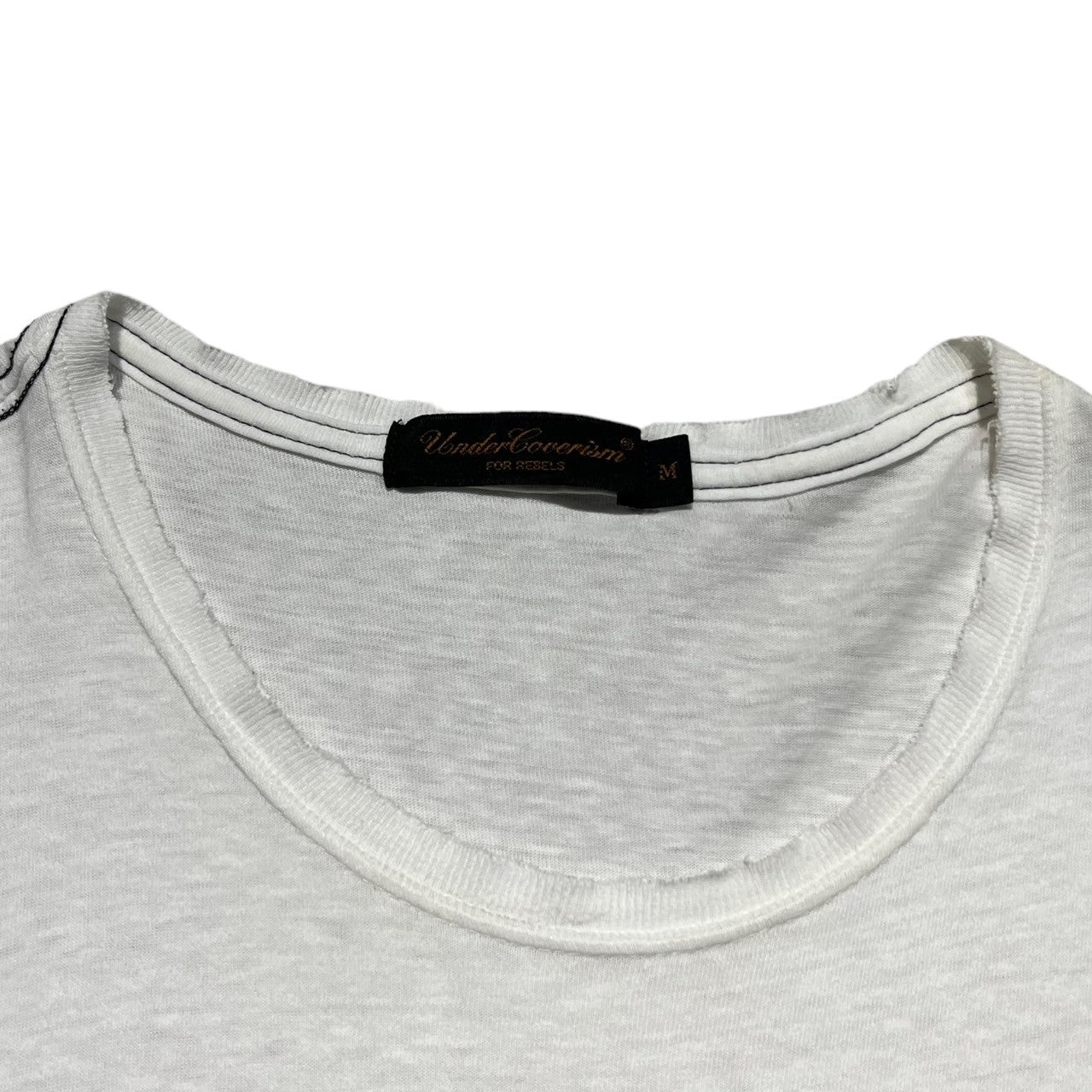 UNDERCOVERISM × COMME des GARCONS(アンダーカバーイズム×コムデギャルソン) 03SS 「SCAB」 GIZ CIRCLE T-SHIRT スキャブ ギズ サークル Tシャツ コラボ M ホワイト×ブラック 少数生産 稀少品