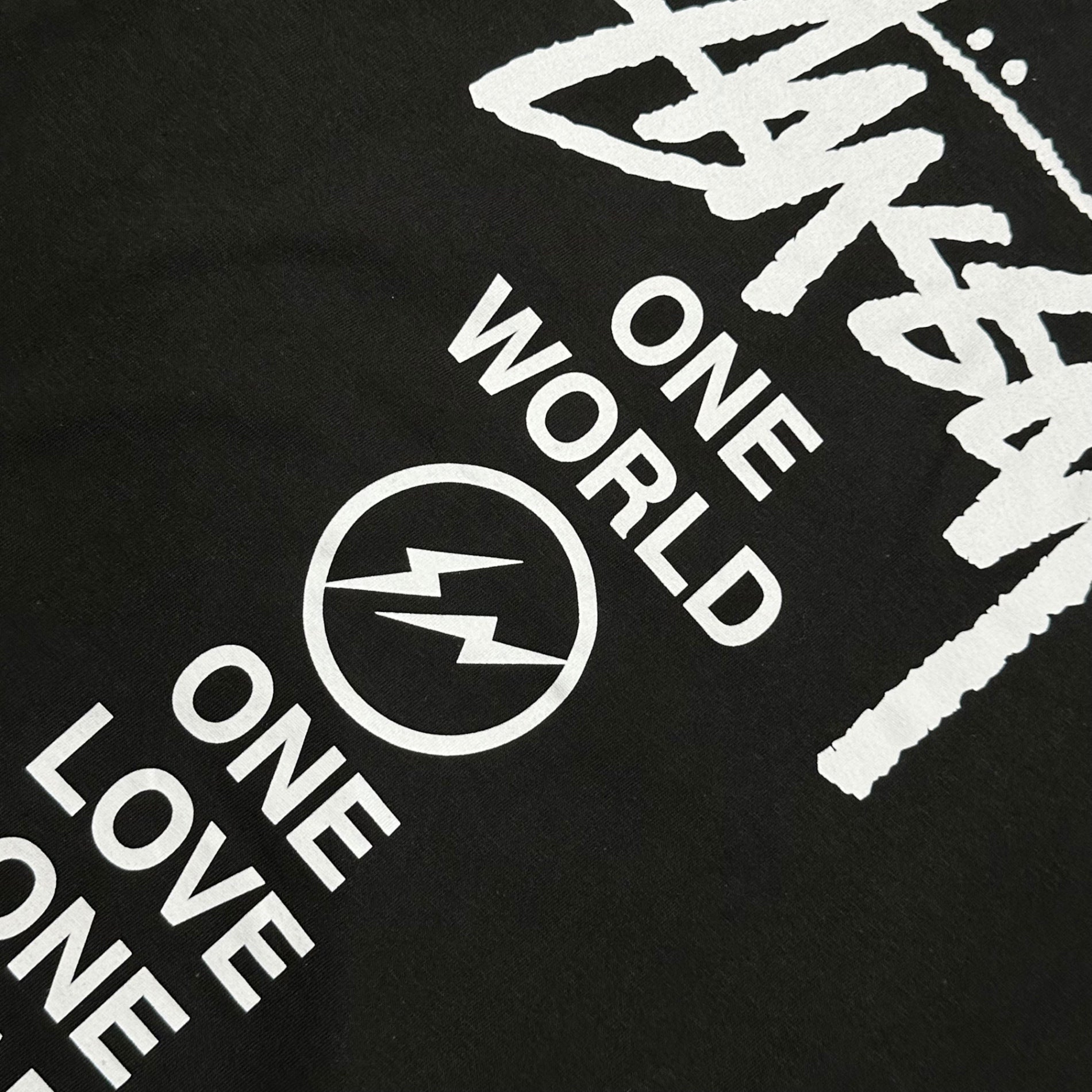 STUSSY×FRAGMENT DESIGN(ステューシー×フラグメントデザイン) 2011's ONE WORLD ONE HEART TEE チャリティー Tシャツ M ブラック ロゴ コラボ