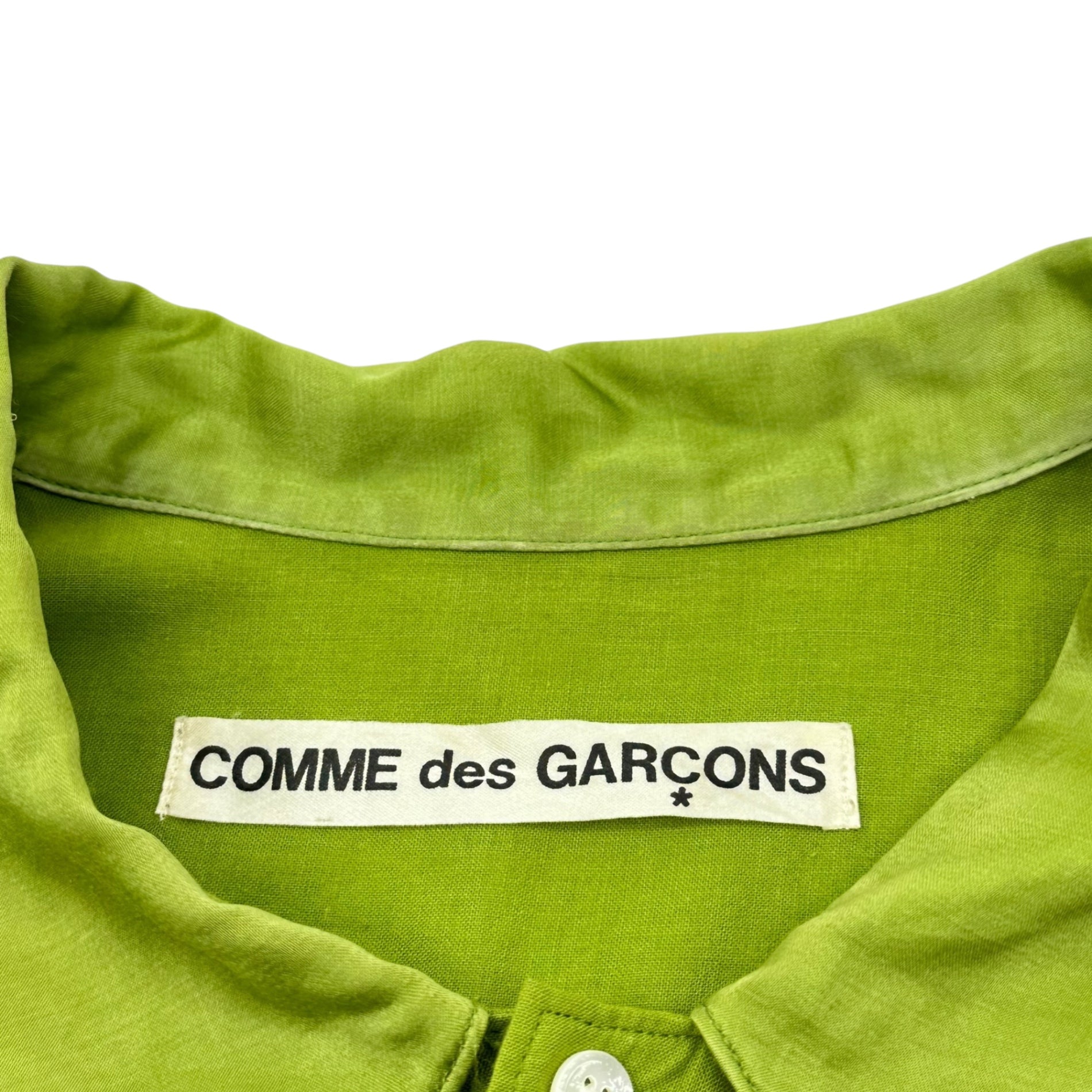 COMME des GARCONS(コムデギャルソン) 80's Vintage Collar Satin Switch Oversize Shirt ヴィンテージ 襟サテン 切替 オーバー サイズ シャツ GB050170 表記無(メンズL程度) グリーン 80年代 ヴィンテージ デカ襟