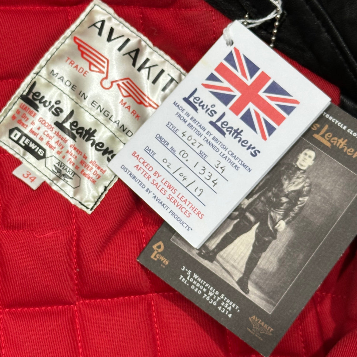 LEWIS Leathers(ルイスレザー) LIGHTNING TIGHT FIT ライトニング タイトフィット 402T 34 ブラック ダブル ライダース レザー ジャケット