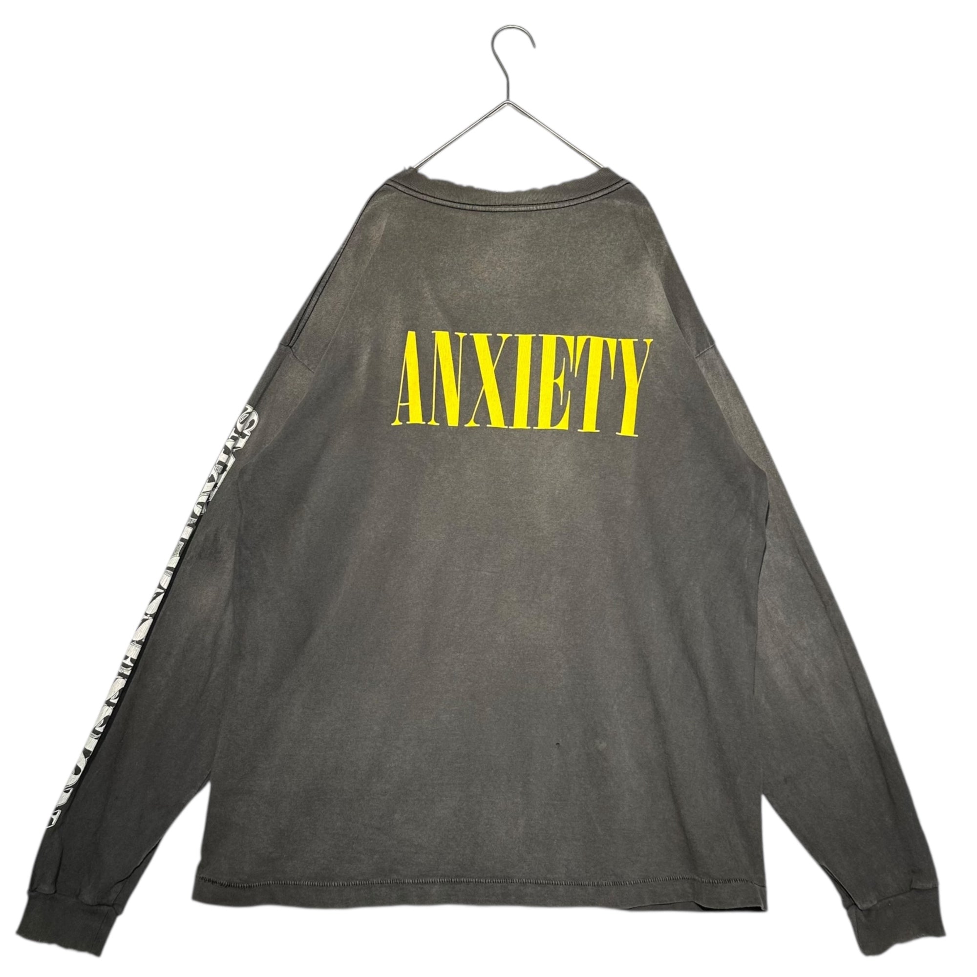 SAINT MICHAEL(セントマイケル) 22AW ×河村康輔 KMR LS TEE - $ BLACK ヴィンテージ 加工 ドル プリント 長袖 Tシャツ SM-A22-0000-083 XL ブラック ロンT カットソー