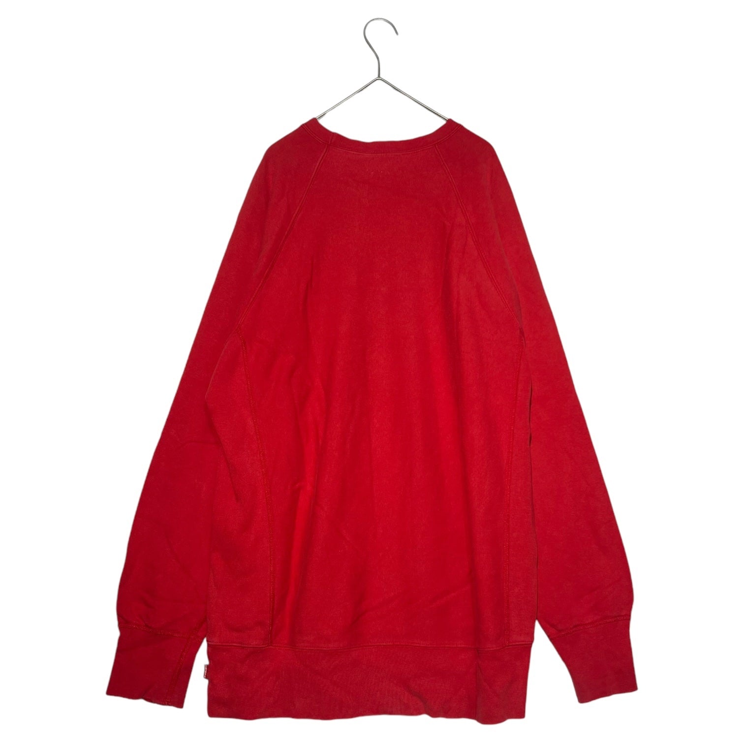 SUPREME(シュプリーム) 90~00's初期 紙タグ plain crew neck sweatshirts プレーン クルーネック スウェット L レッド 経年劣化によるダメージ 「BORO」