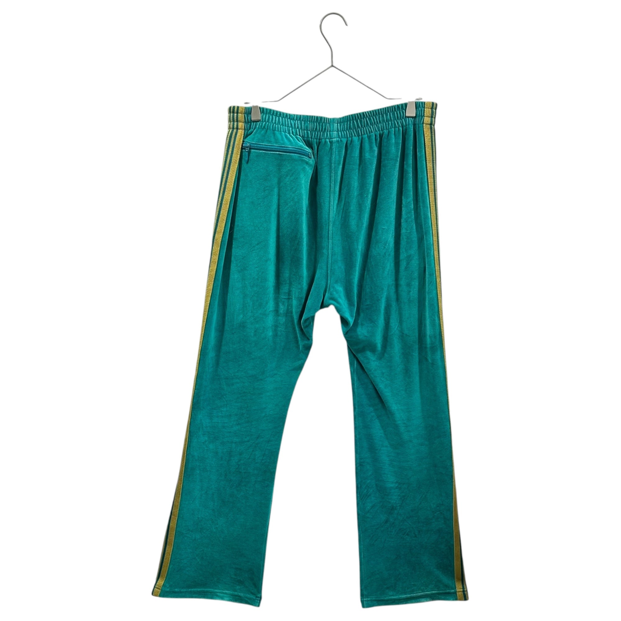 NEEDLES(ニードルズ) 24SS Narrow Track Pant - C/Pe Velour ナロー トラック パンツ ベロア 0T235 M ターコイズ×イエロー ジャージ