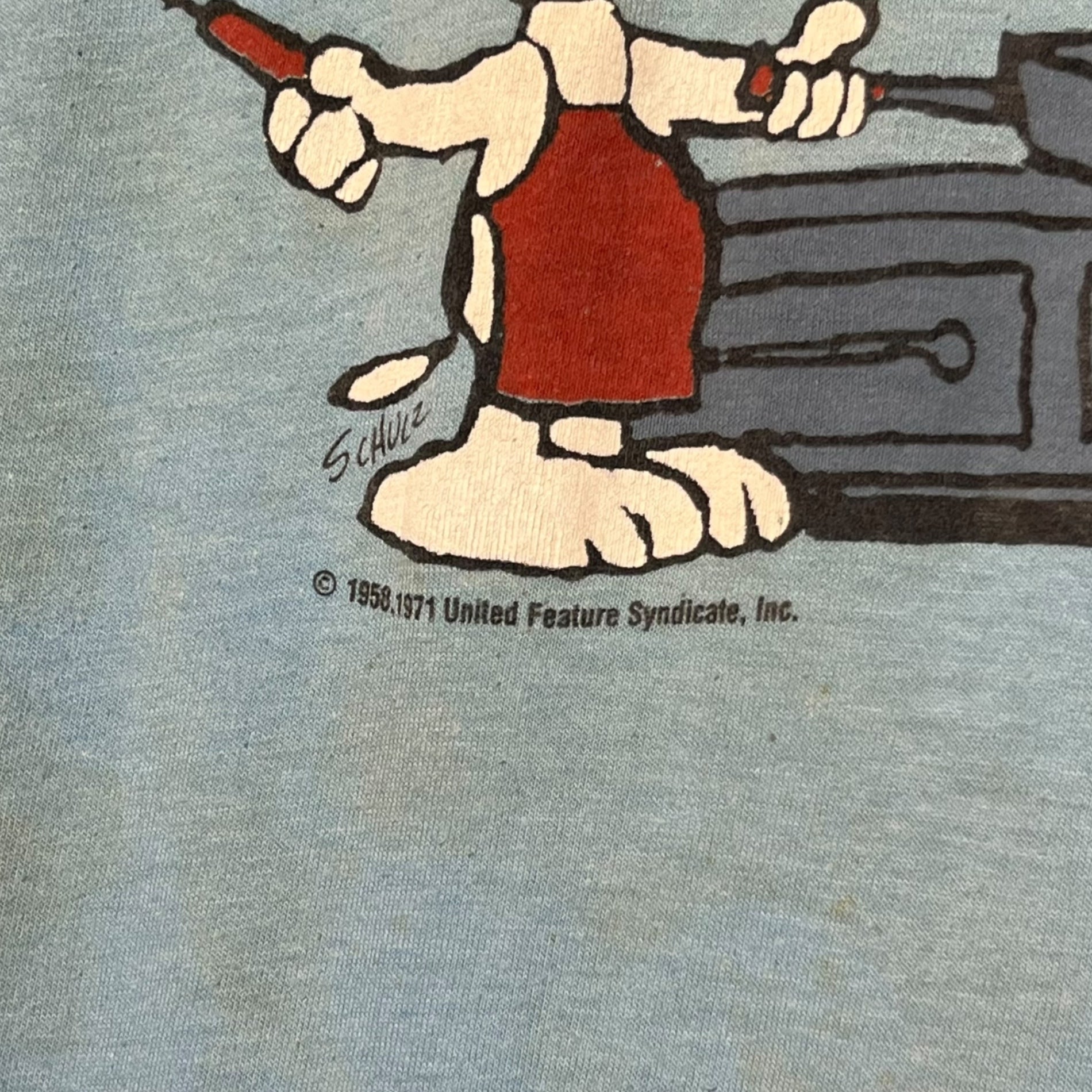 VINTAGE(ヴィンテージ) 70's 1971 SNOOPY #1DAD T-SHIR スヌーピー Tシャツ 70年代 L ライトブルー ARTEXボディ