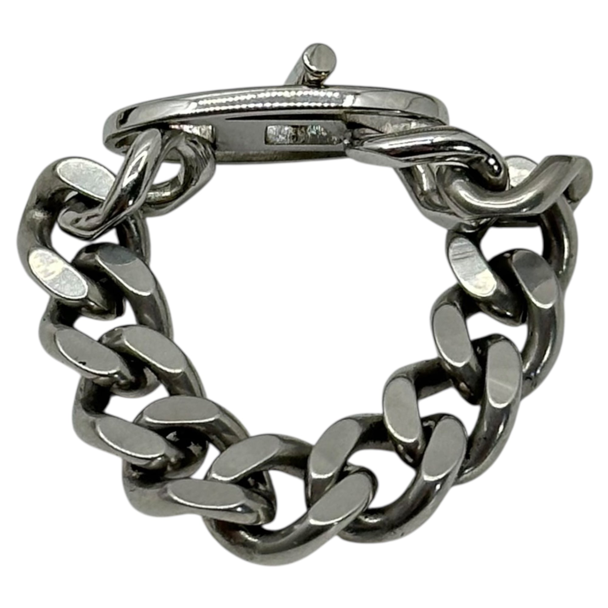 DIESEL(ディーゼル) STAINLESS STEEL PRECIOUS RING ロゴ チェーン リング 19.5号 シルバー