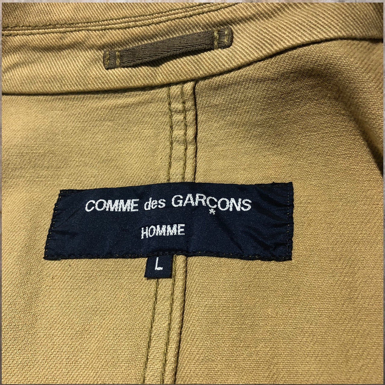 COMME des GARCONS HOMME(コムデギャルソンオム) 07AWコットンダブルハーフコート HT-J012 L ベージュ AD2007