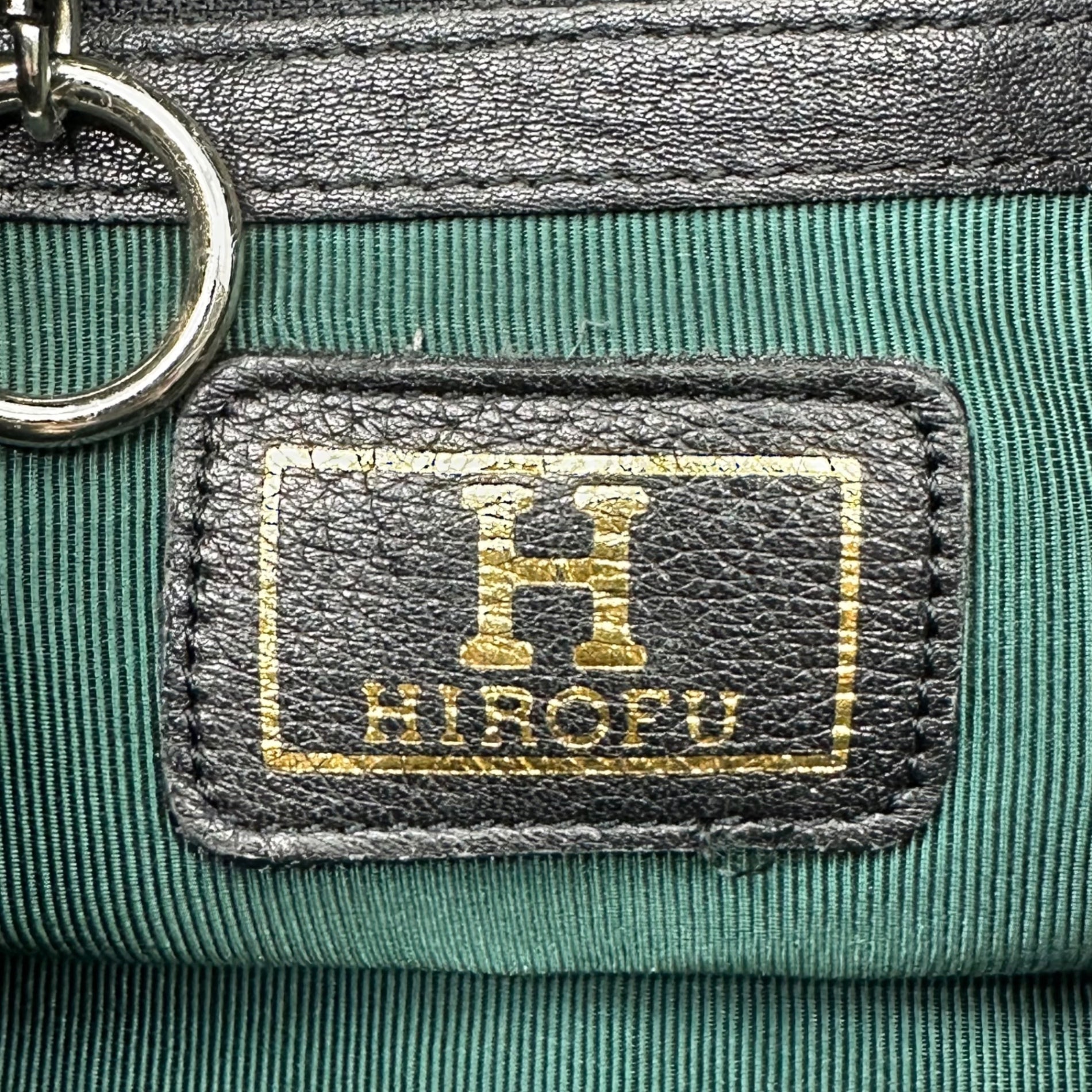 HIROFU(ヒロフ) H logo gold hardware leather mini backpack H ロゴ ゴールド 金具 レザー ミニ リュック ブラック