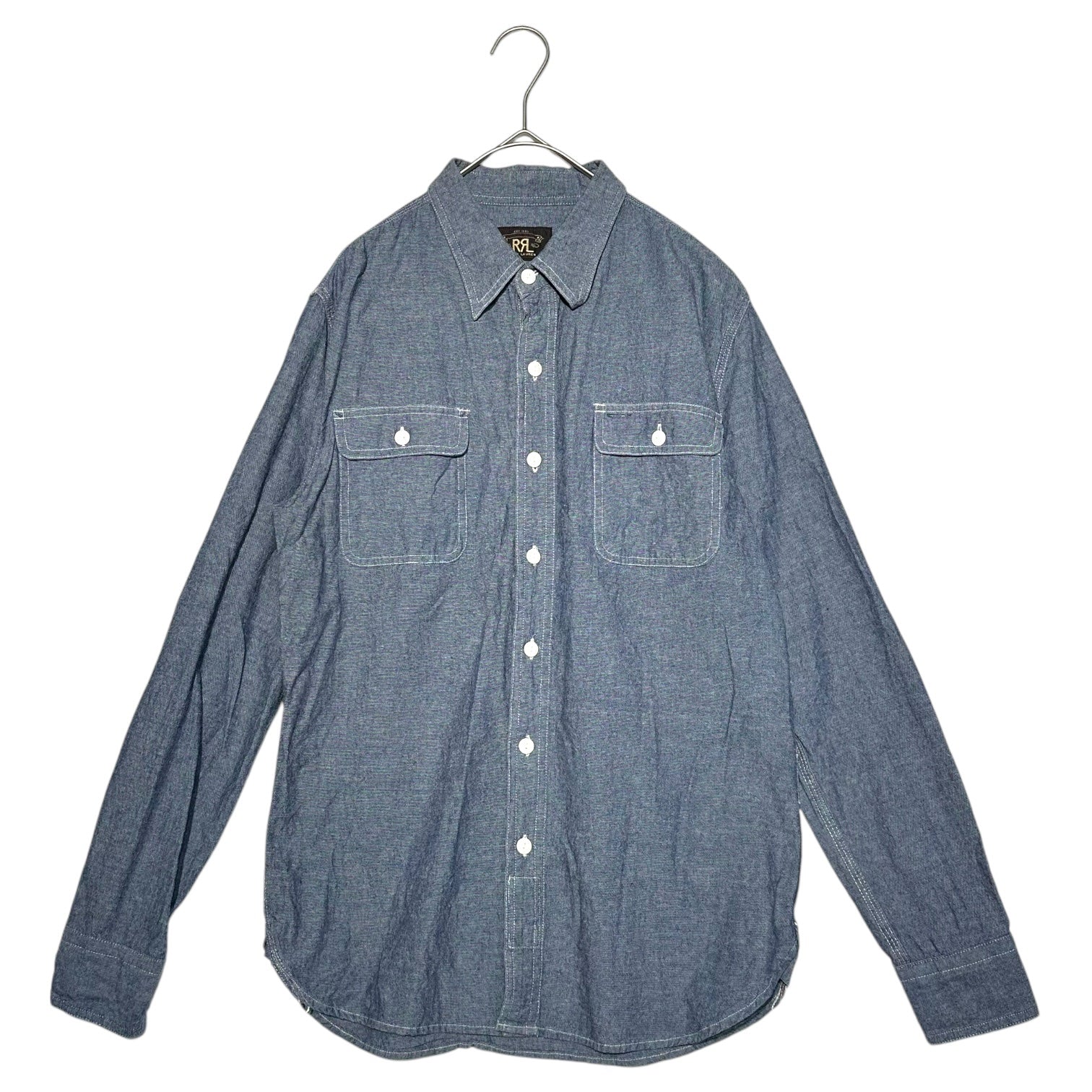 RRL(ダブルアールエル) long sleeve dungaree shirt 長袖 ダンガリー シャツ S ネイビー