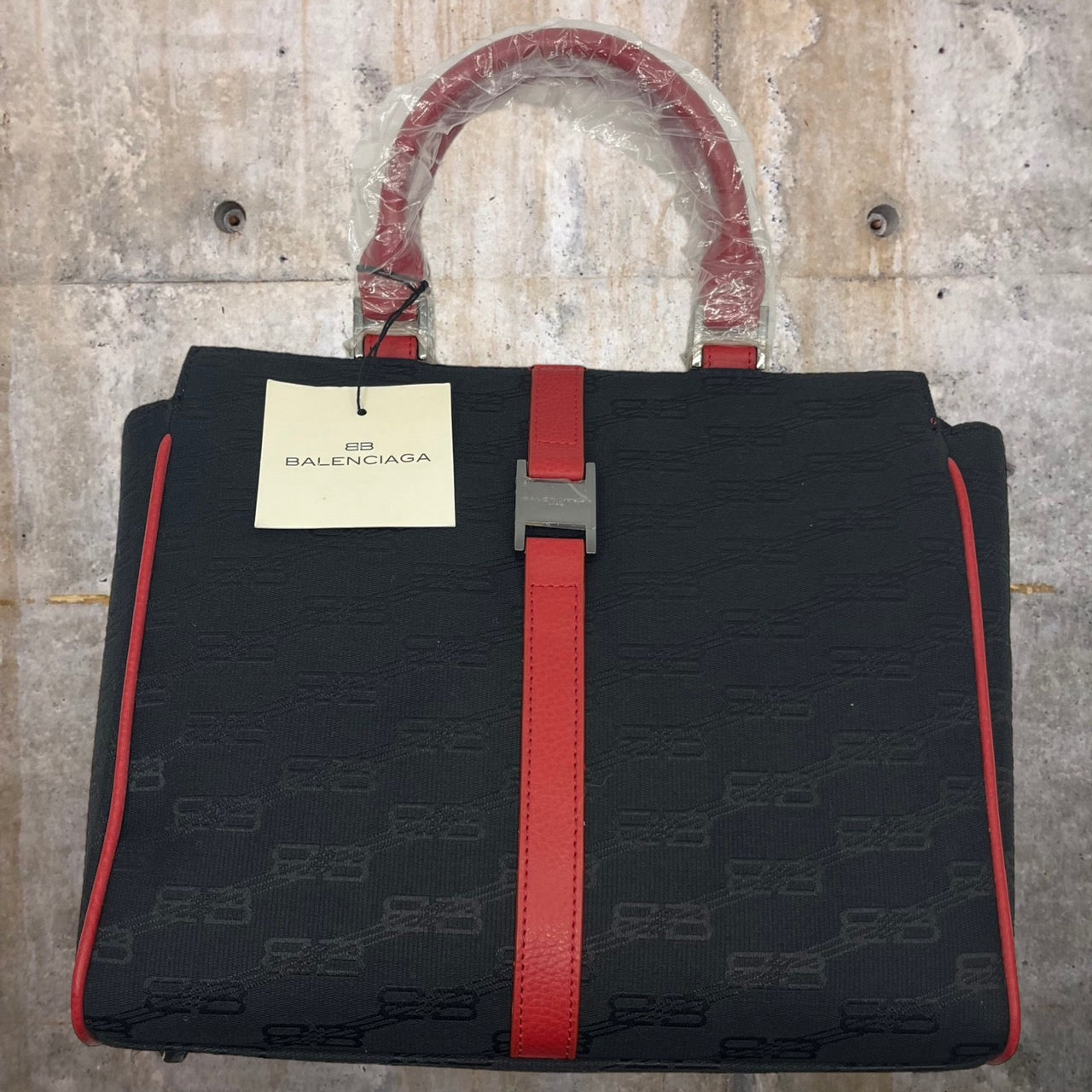 BALENCIAGA(バレンシアガ) モノグラムハンドバッグ レッド