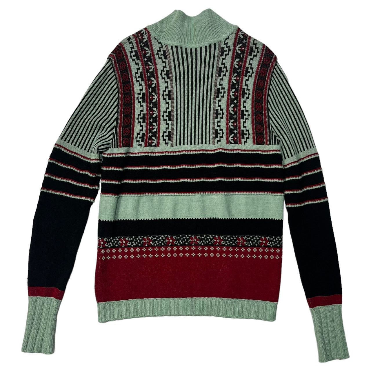 mame kurogouchi(マメ)クロゴウチ) 18AW PEDICEL JACQUARD PULLOVER フラワー ジャガード モックネック ニット MM18AW-KN041 1(S程度) グリーン