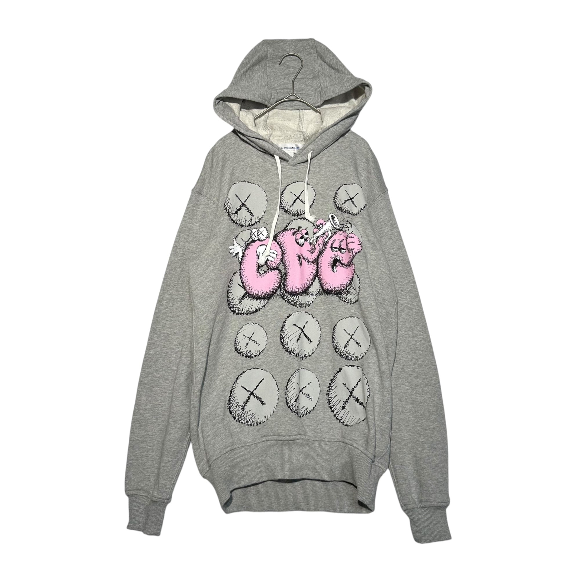 COMME des GARCONS SHIRT×KAWS(コムデギャルソンシャツ×カウズ) 21AW KAWS PRINTED HOODIE プリント フーディ FH-T001 5 パープル×ブラック プルオーバー パーカー コラボ 限定