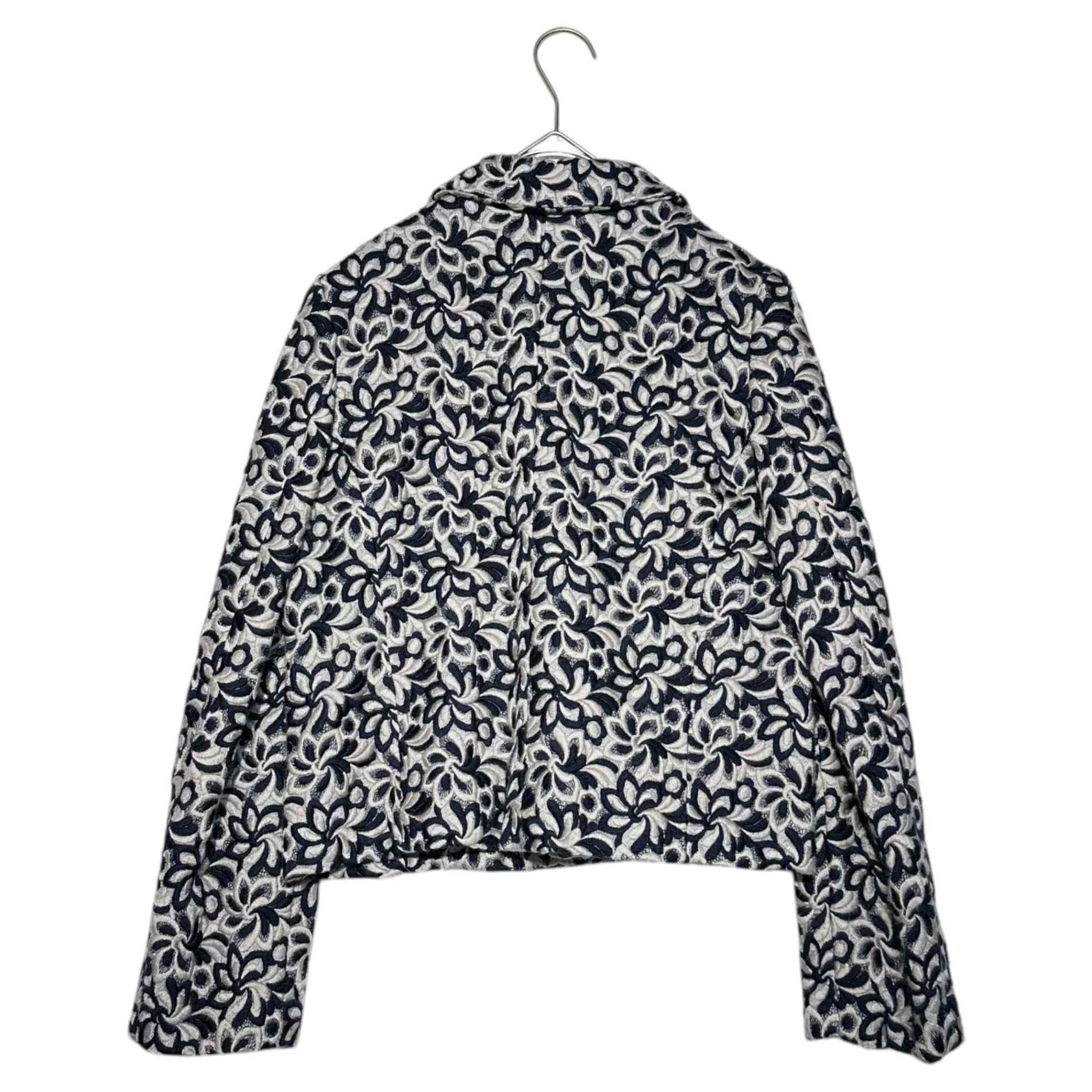 robe de chambre COMME des GARCONS(ローブドシャンブルコムデギャルソン) 90'sフラワーパターンショートジャケット/インナーオーガンジー/99AW/本人期/川久保玲 RJ-040100 SIZE FREE ネイビー AD1999