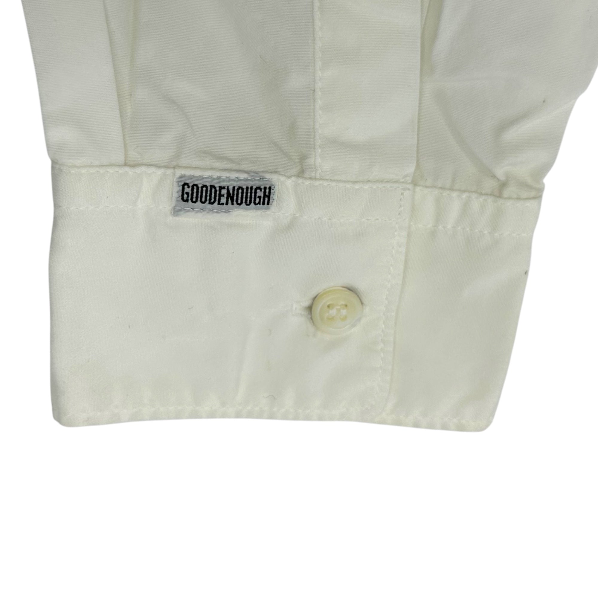 GOODENOUGH(グッドイナフ) 90's Initial back G logo long sleeve white shirt 90年代 初期 背面Gロゴ 長袖 ホワイト シャツ M ホワイト 90年代 水色タグ 稀少品