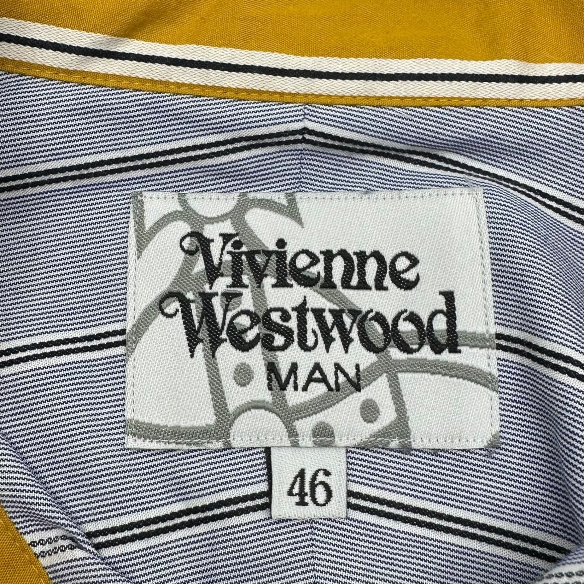 Vivienne Westwood MAN(ヴィヴィアンウエストウッドマン) 19AW 2WAY Design Color Stripe Shirt デザイン カラー ストライプ シャツ VW-WR-89926 46 スカイブルー×イエロー 長袖
