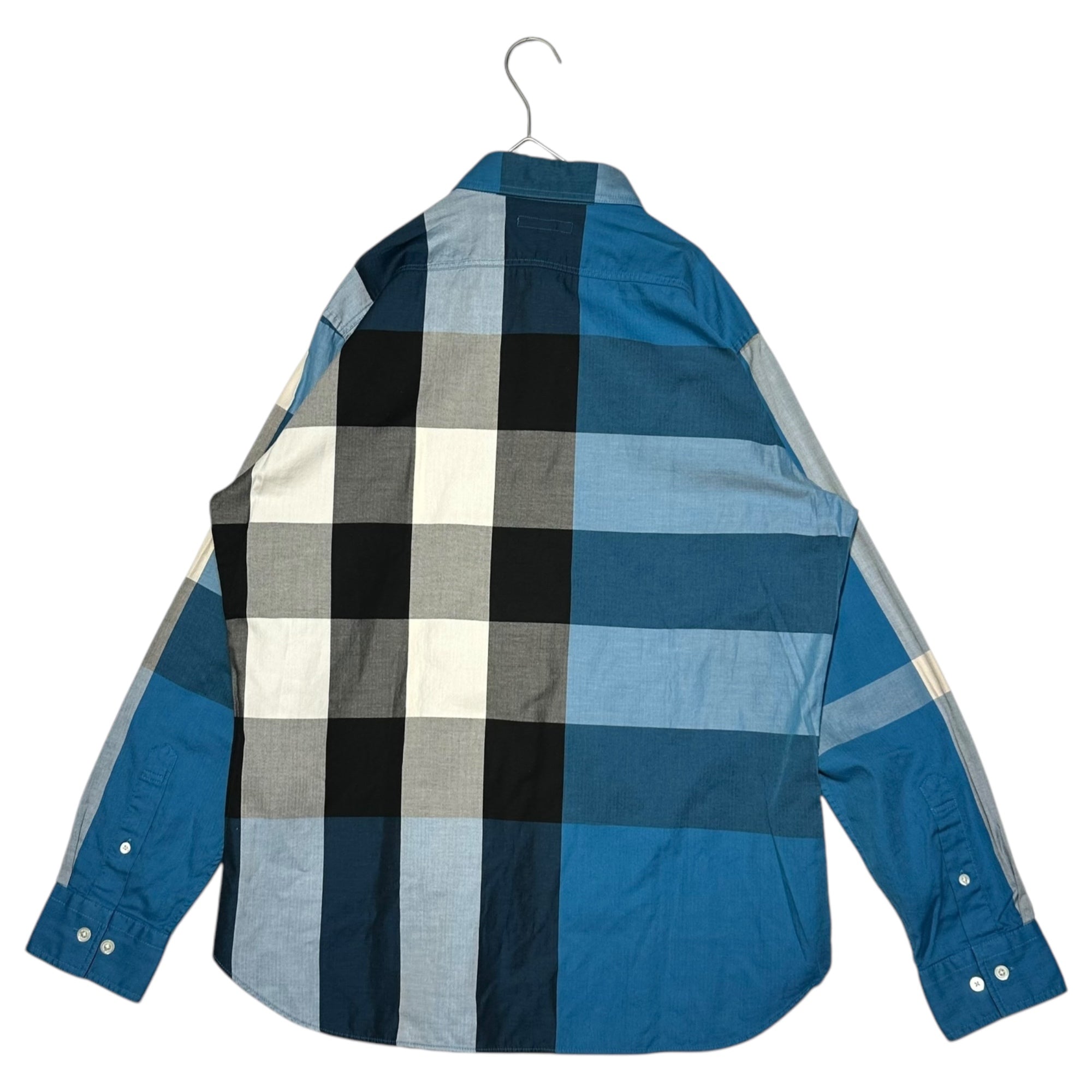 BURBERRY LONDON(バーバリーロンドン) Long Sleeve Regular Collar Check Shirt 長袖 レギュラーカラー チェック シャツ A1M56-302-23 L ブルー×ブラック×ホワイト